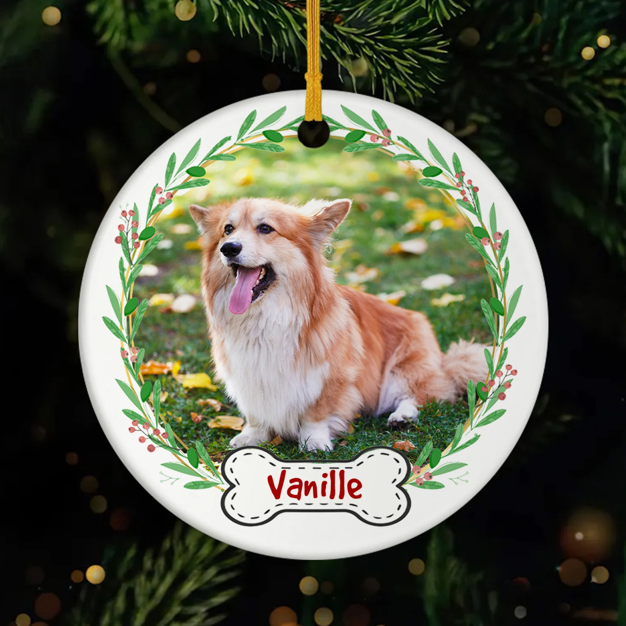 Cadeau Noël Personnalisé - Ornement Amoureux des Chiens