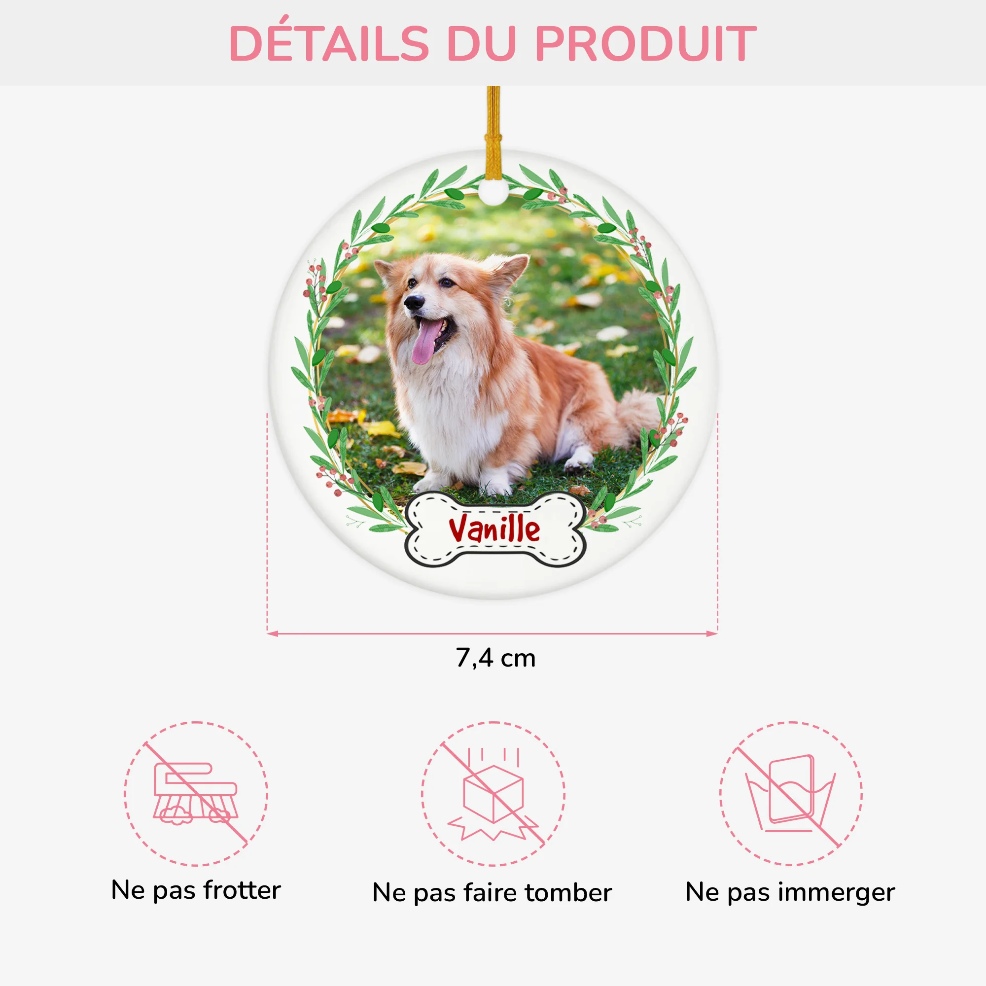 Cadeau Noël Personnalisé - Ornement Amoureux des Chiens - Image 3
