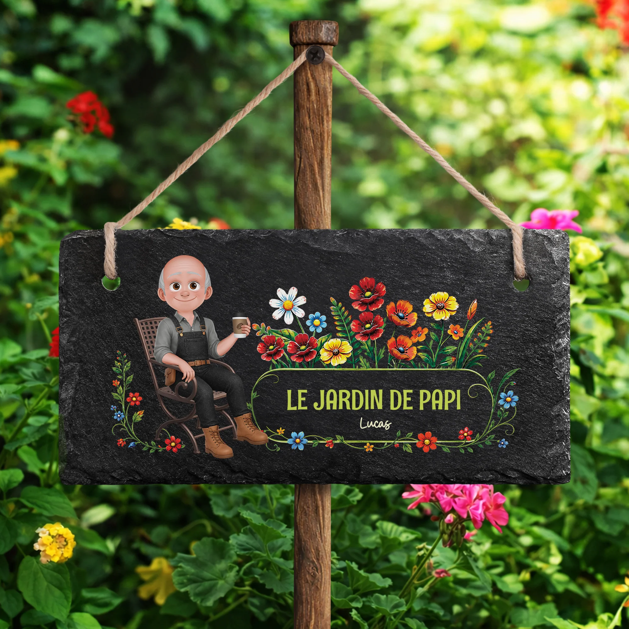 Ardoise De Jardin Décorative Personnalisée - Le Jardin De Maman Et Mamie - Image 2