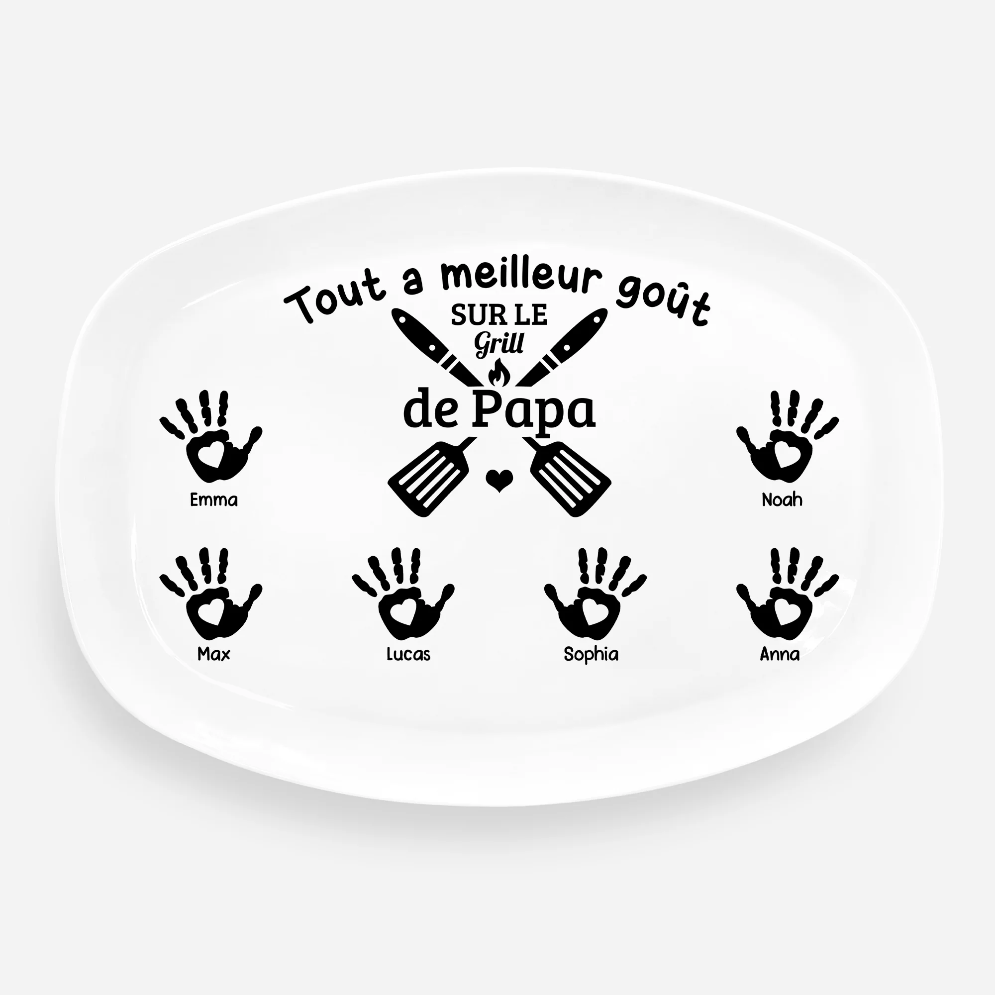 Assiette Personnalisable BBQ - Sur Le Grill De Papa Maman