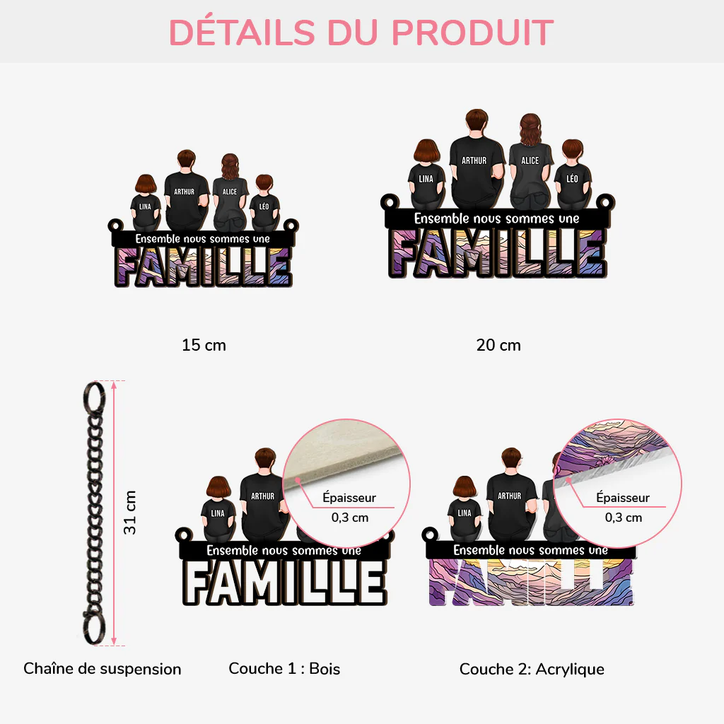 Attrape-soleil Personnalisé En Acrylique - Famille Ensemble - Image 3