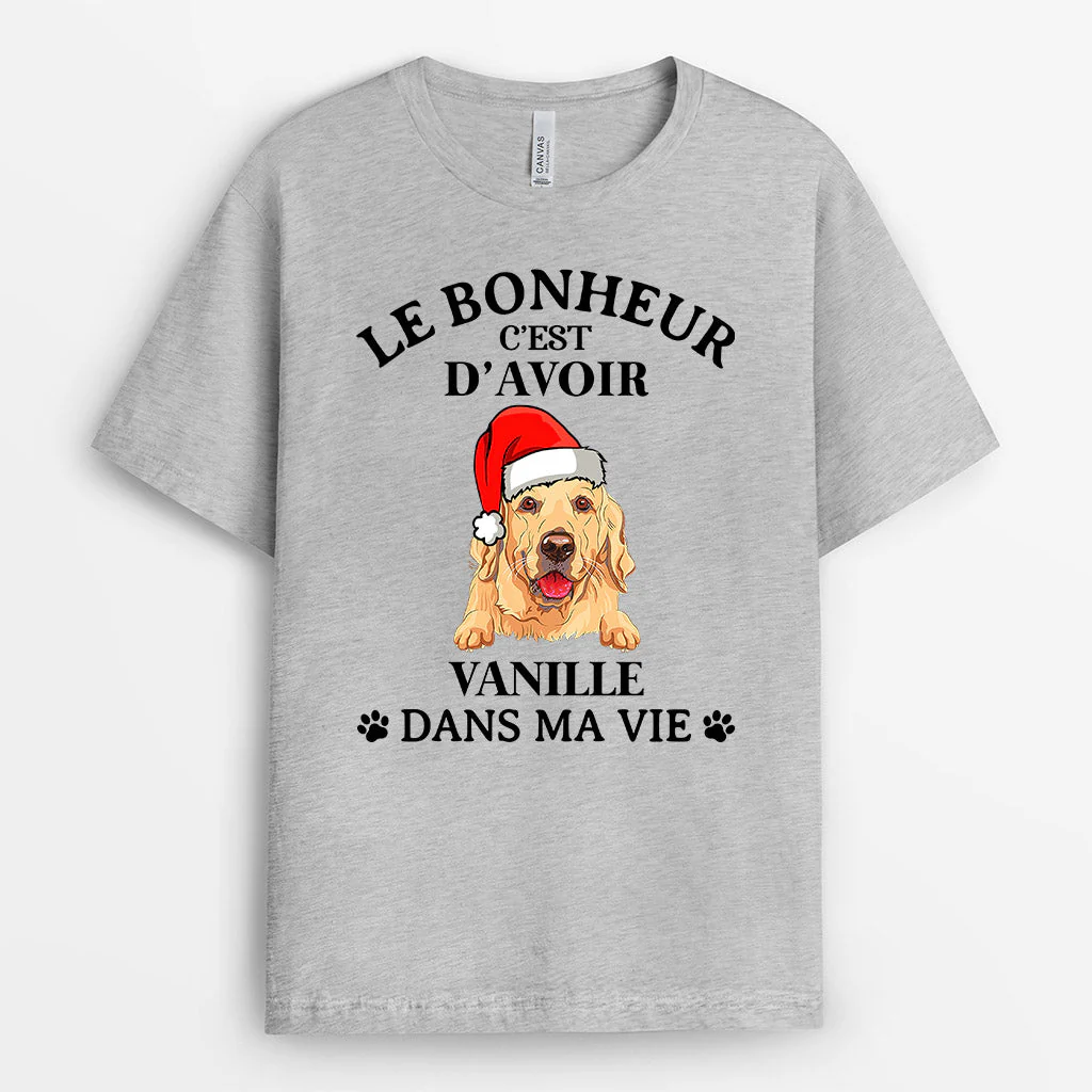 T-shirt Chien Personnalisé - Bonheur D'Avoir Un Chien