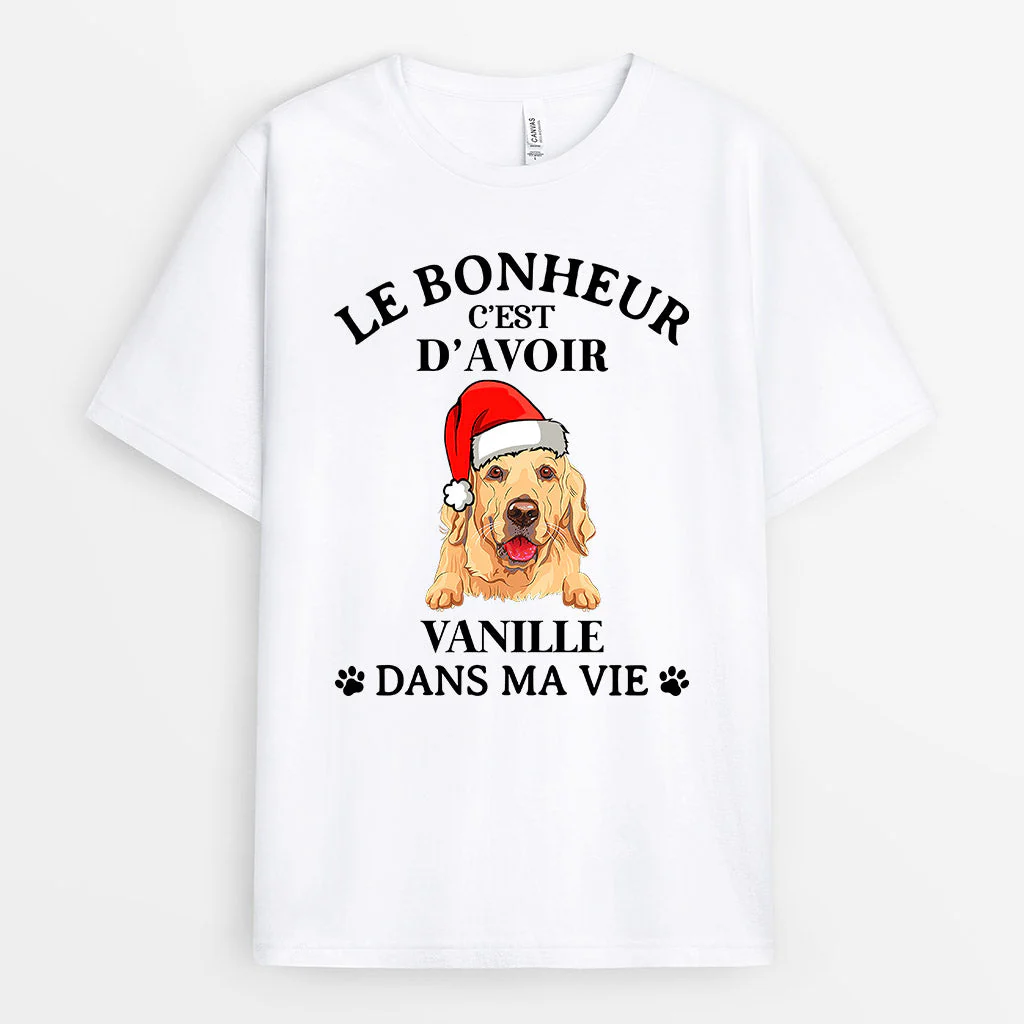 T-shirt Chien Personnalisé - Bonheur D'Avoir Un Chien - Image 2