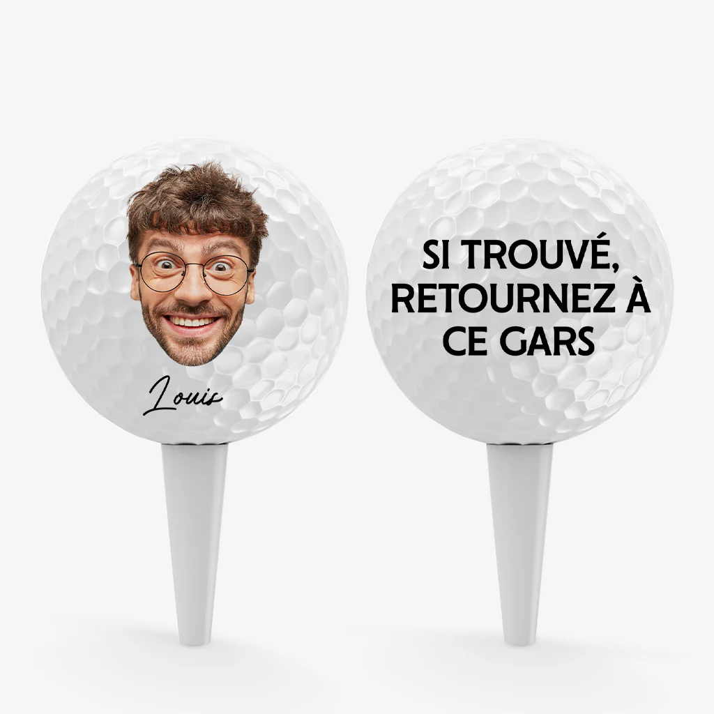 Balle De Golf Personnalisé - Si Trouvé - Design Avec Visage