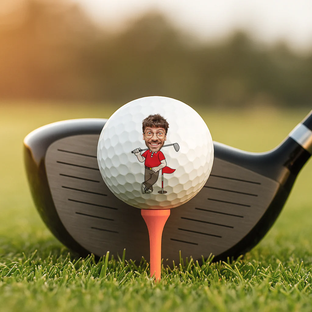 Balle De Golf Personnalisée - Je Me Cache - Visage - Image 3