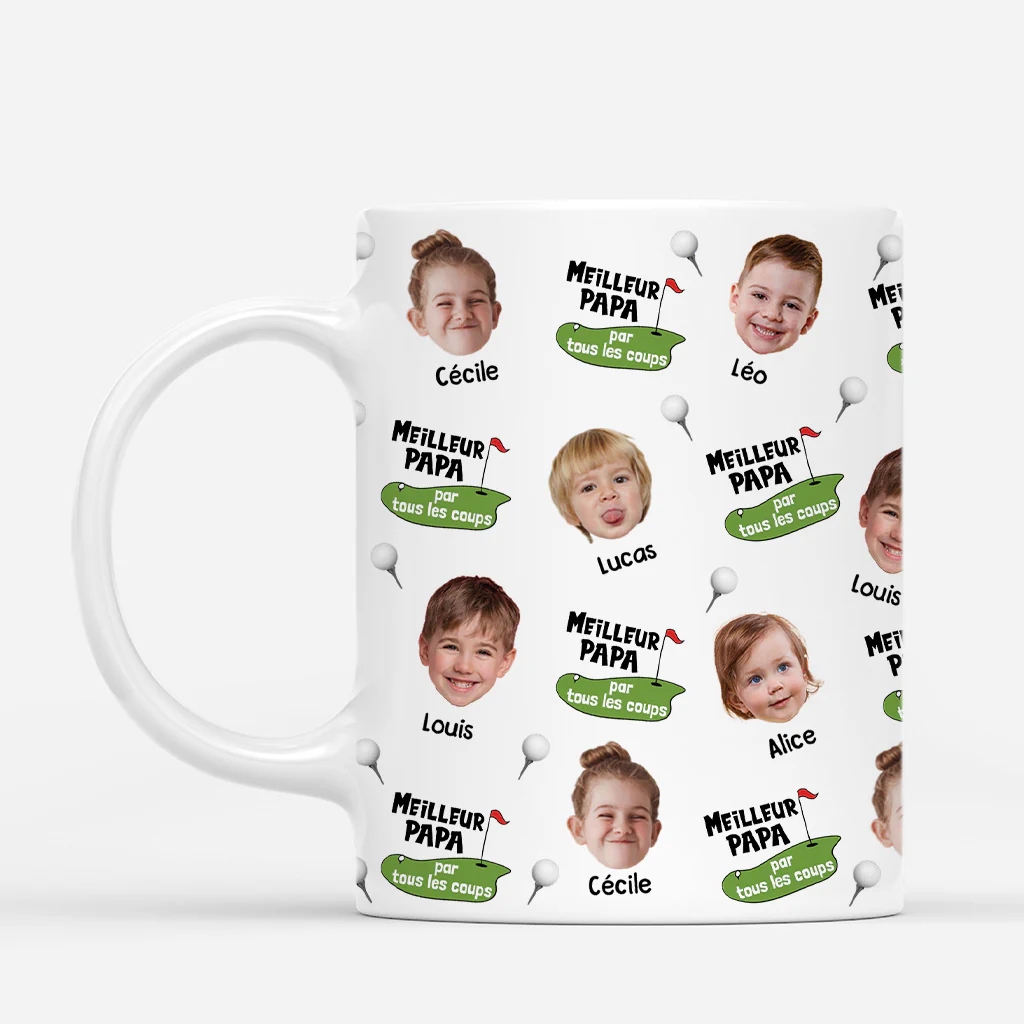 Mug Personnalisé Papa - Meilleur Papa Par Tous Les Coups Avec Visage
