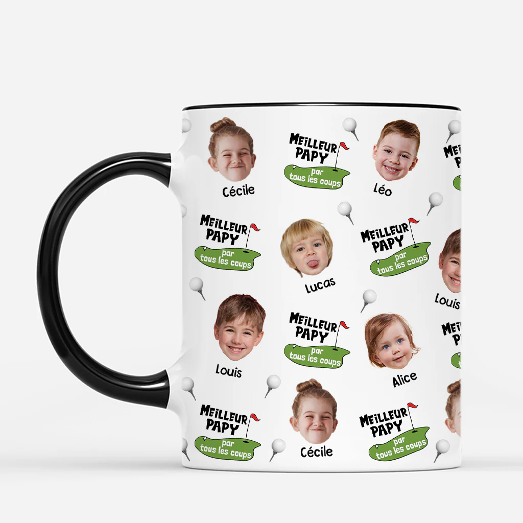 Mug Personnalisé Papa - Meilleur Papa Par Tous Les Coups Avec Visage - Image 2