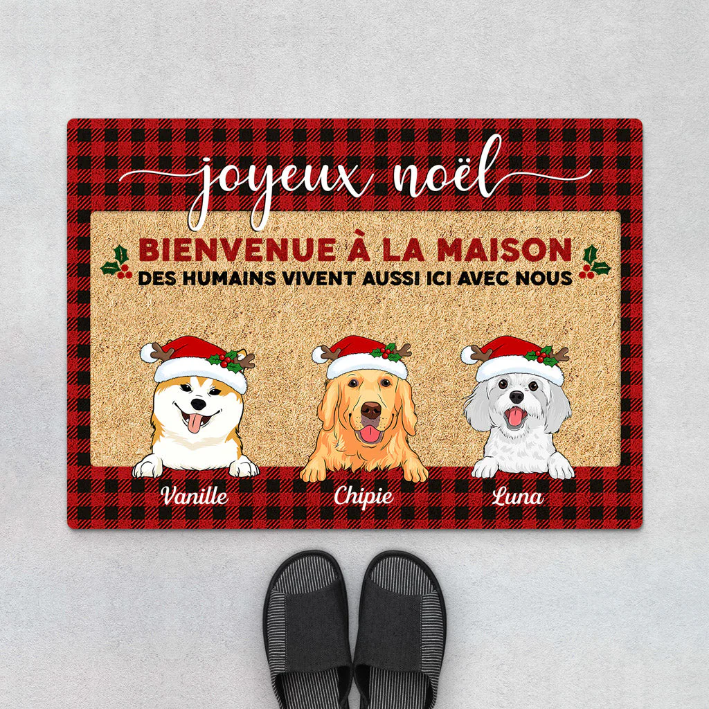 Paillasson Maison Du Bonheur Avec Chien Personnalisé