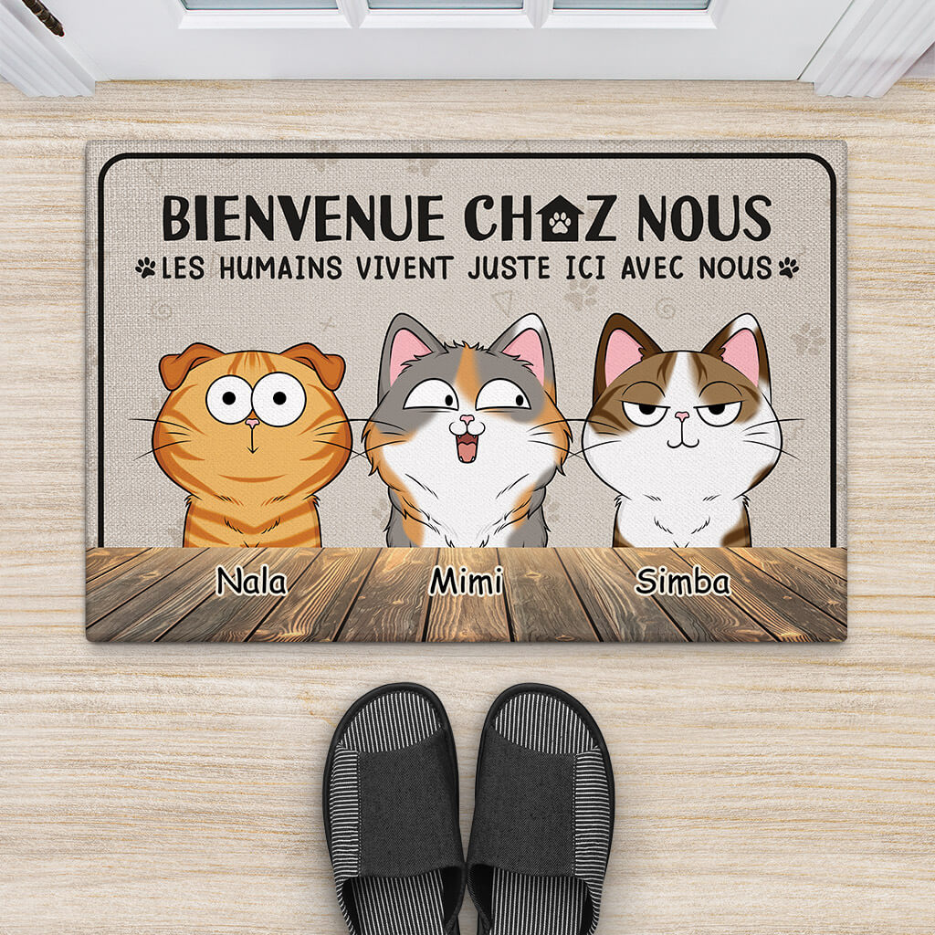 Paillasson Personnalisé Chat – Bienvenue Chez Nous Chat Espiègle - Image 2