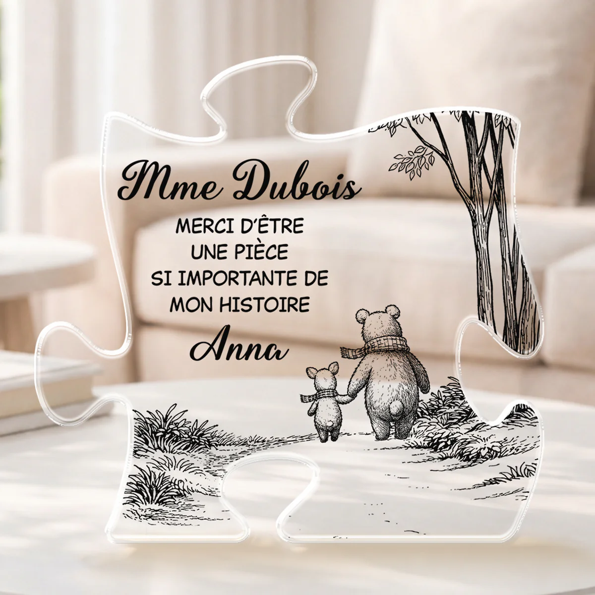 Bloc Acrylique Personnalisé Découpé - Cadeau Maîtresse Merci D’être Une Pièce Importante