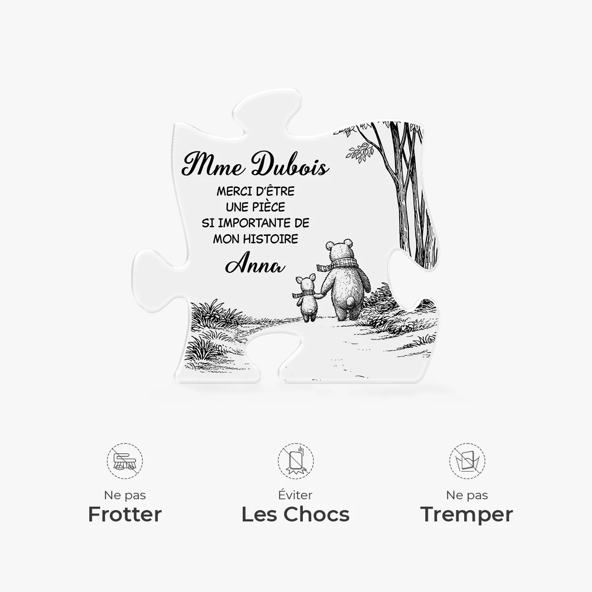 Bloc Acrylique Personnalisé Découpé - Cadeau Maîtresse Merci D’être Une Pièce Importante - Image 4