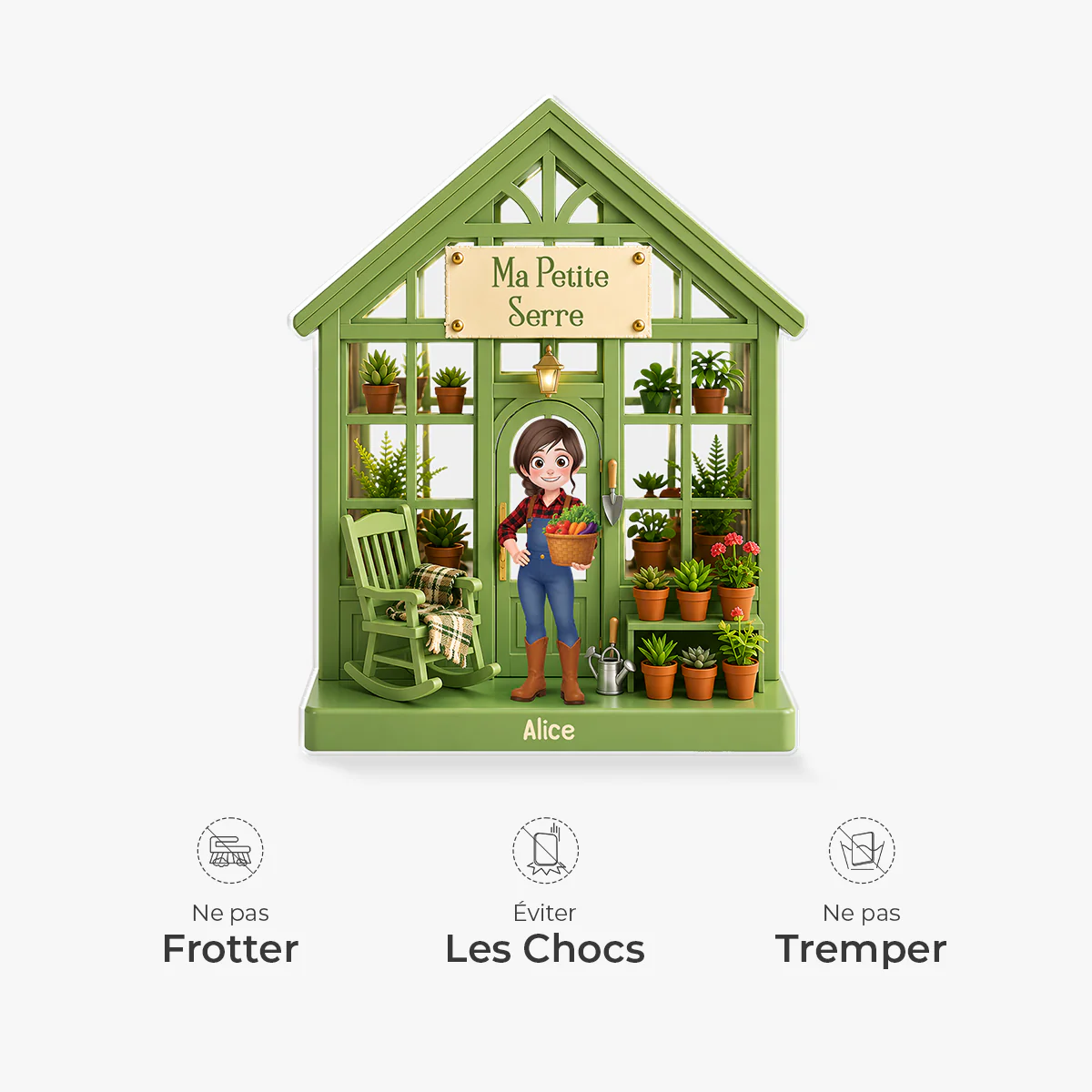 Bloc Acrylique Personnalisé Découpé Pour Femme Homme Jardinier - Ma Petite Serre - Image 4