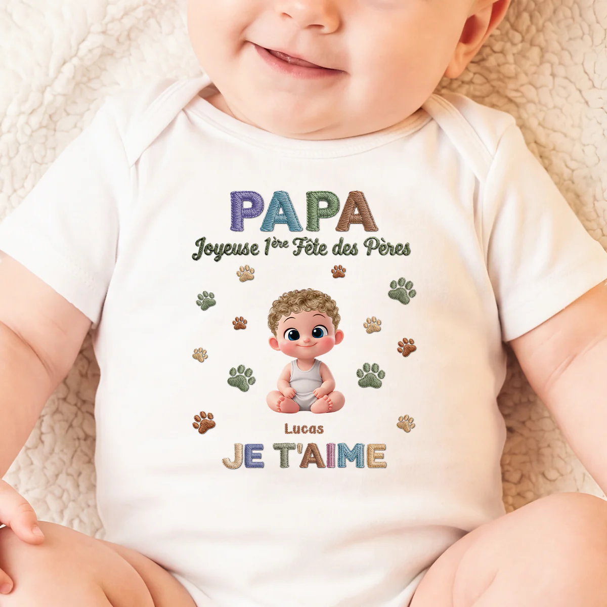 Body Bébé Personnalisé Avec Chat - Nous T’aimons - Image 2