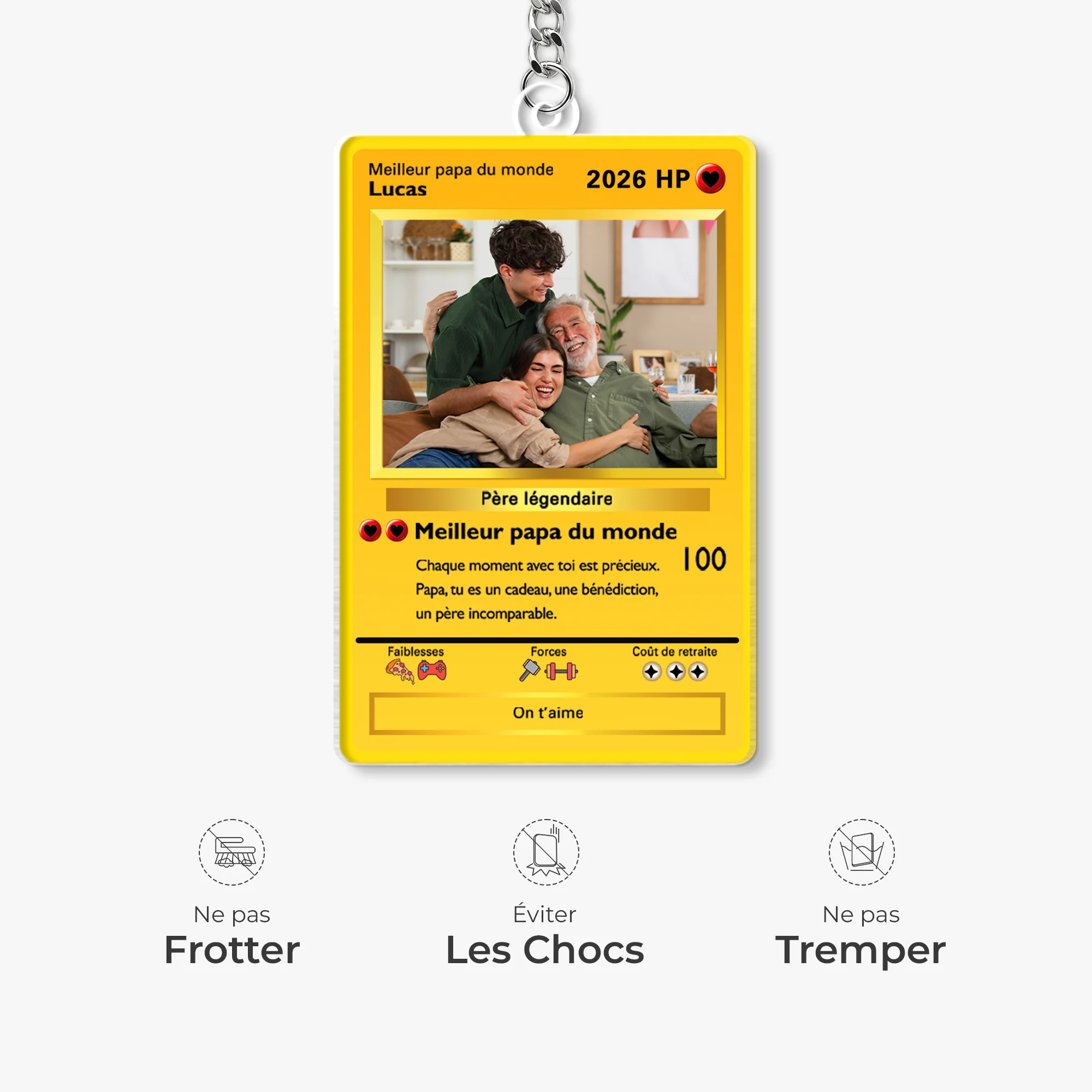 Bonne Fête Des Pères Version Carte De Jeu - Plaque En Acrylique Rectangulaire Personnalisée Pour Papa - Image 5