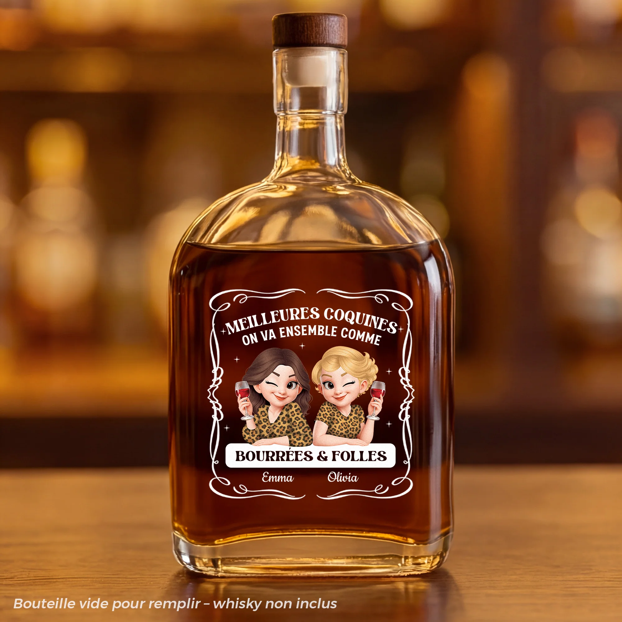 Bouteille De Whisky Personnalisable - Cadeau Meilleures Amies