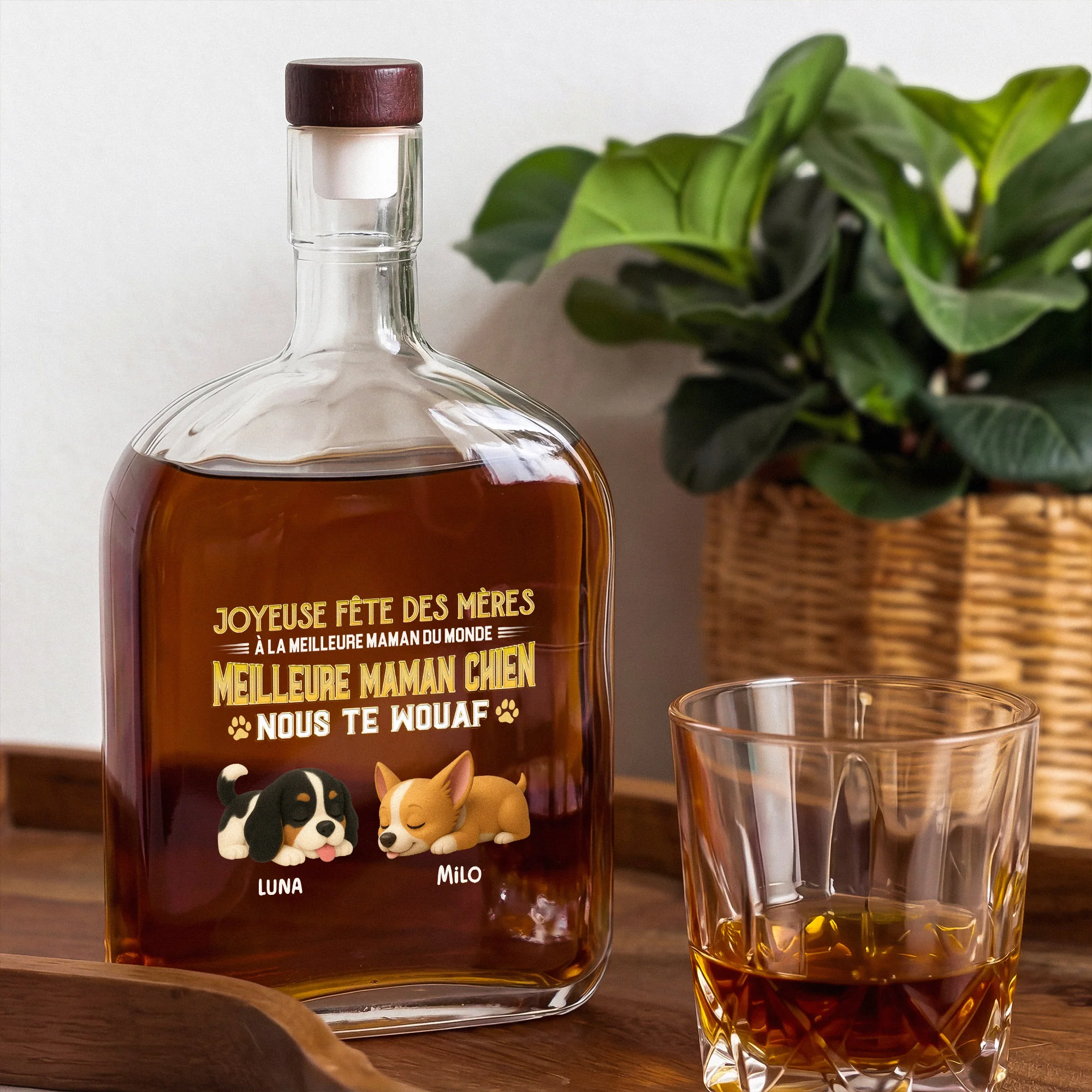 Bouteille Whisky Personnalisable - Cadeau Fête Des Pères Pour Meilleur Papa Chien - Image 2