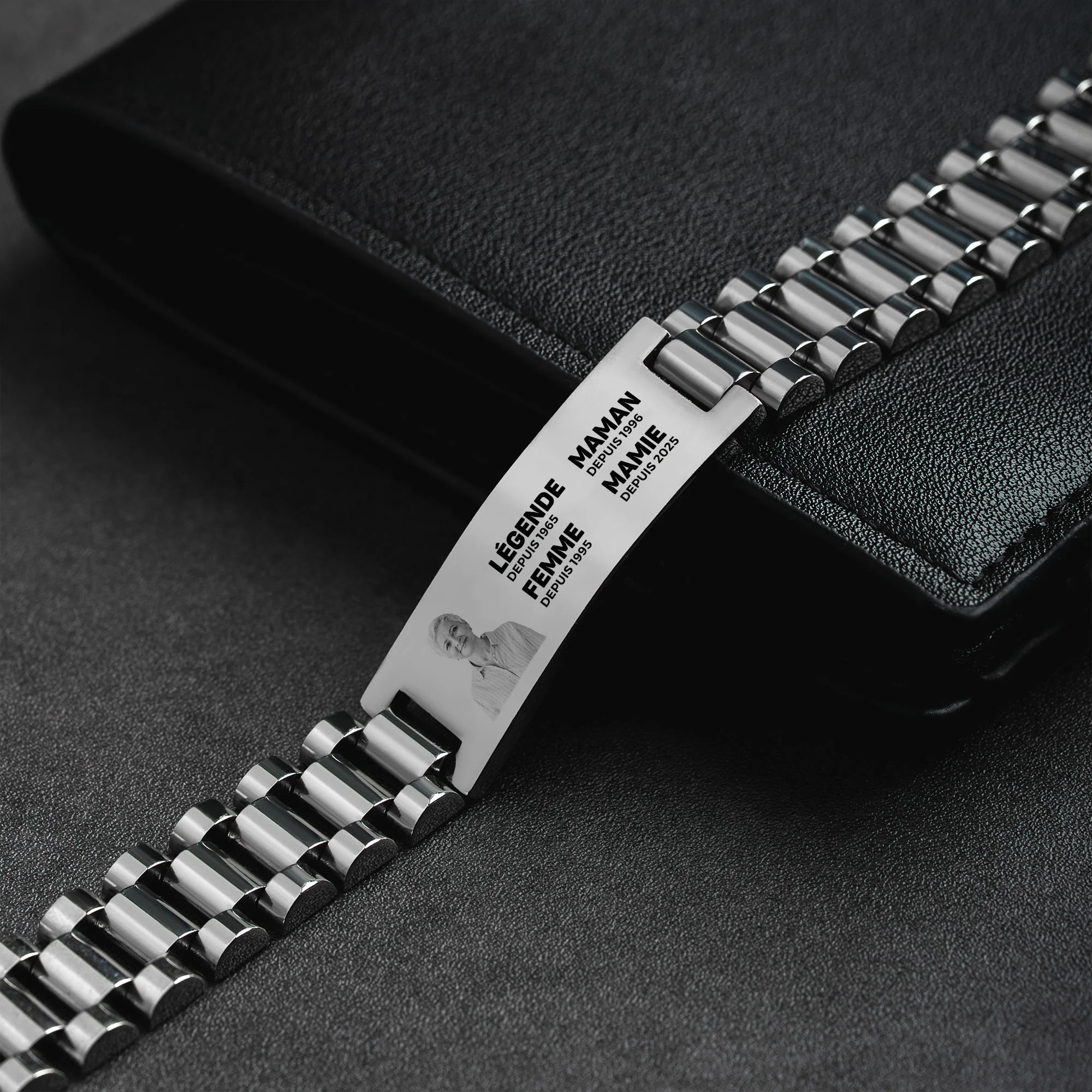 Bracelet Avec Photo Personnalisé | Cadeau Papa Papy Légende - Image 2