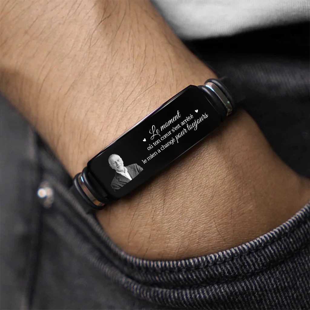 Bracelet Commémoratif Personnalisé Photo - Le Moment Où Ton Cœur S’Est Arrêté - Image 2