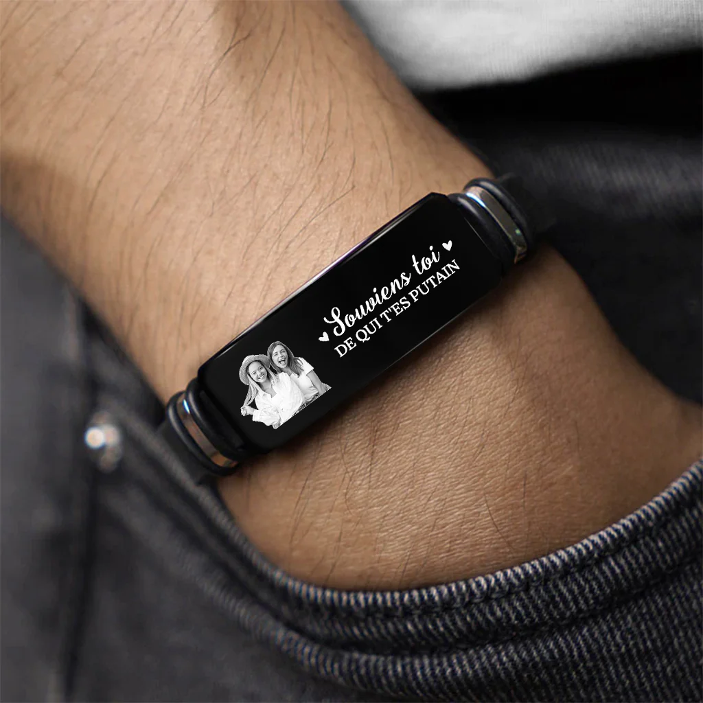 Bracelet Personnalisé Photo Femme/Homme - Souviens-toi De Qui Tu Es - Image 2