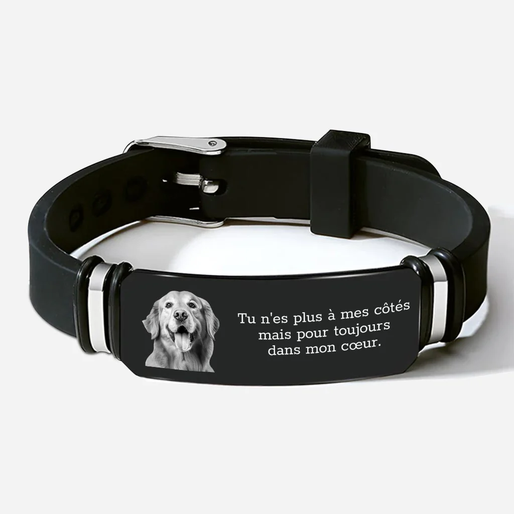 Bracelet Photo Chien Personnalisé - Pour Toujours Dans Mon Cœur