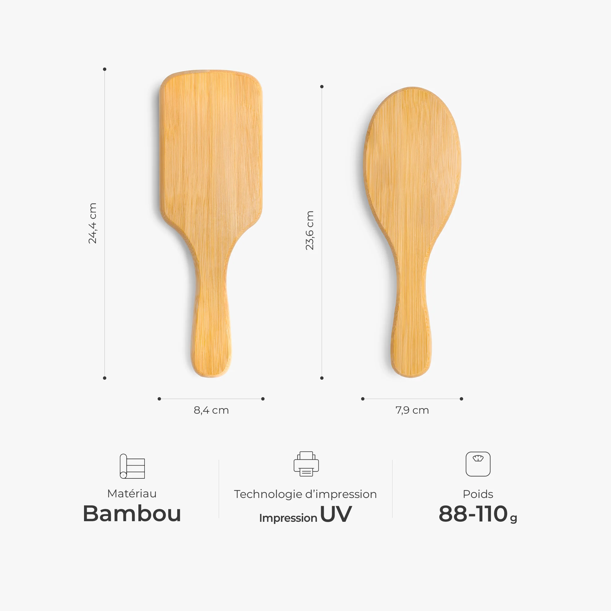 Brosse Personnalisé En Bambou Imprimée UV - Retraite Libéré Délivré - Image 3