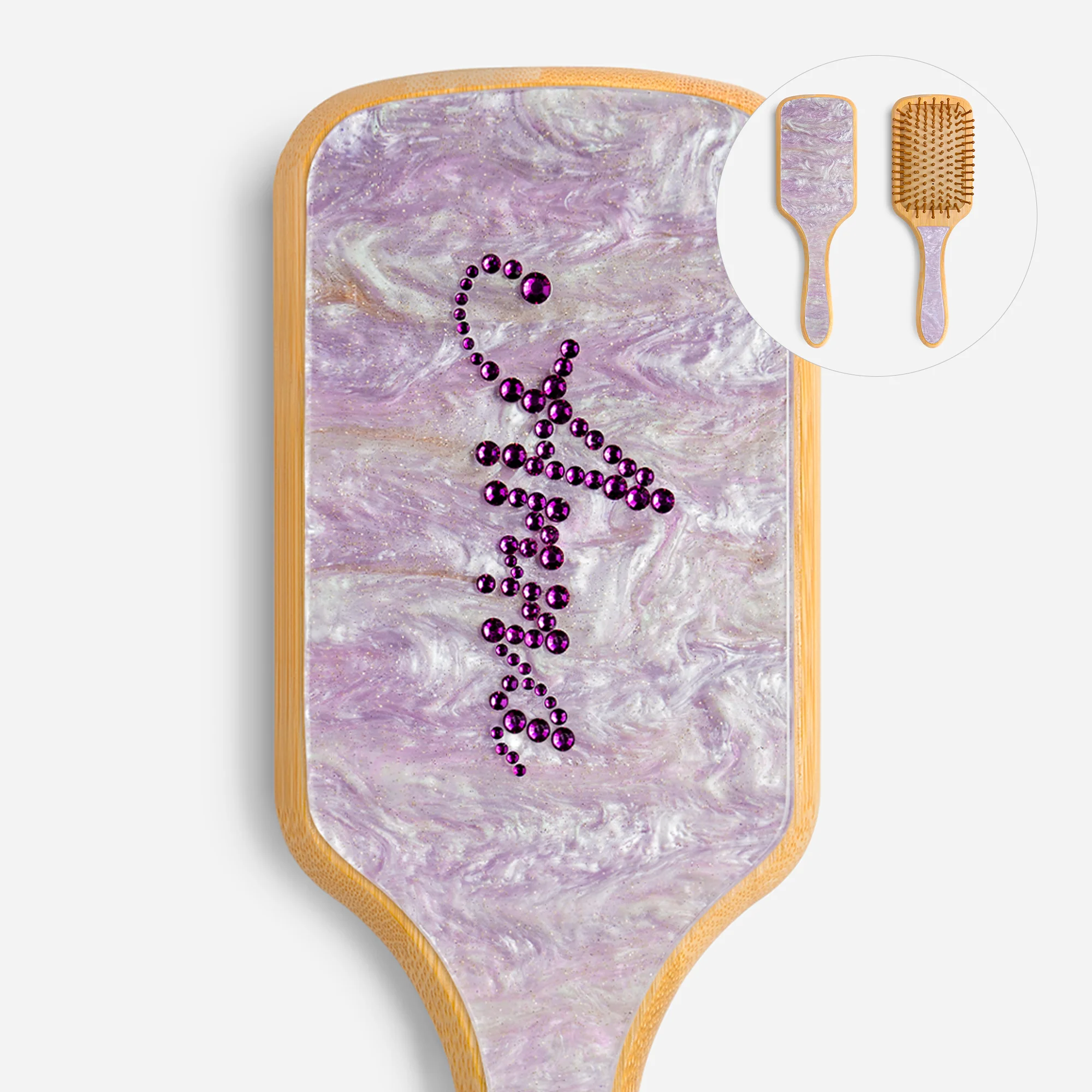 Brosse En Bois Cheveux | Brosse À Cheveux Personnalisée En Strass Avec Prénom
