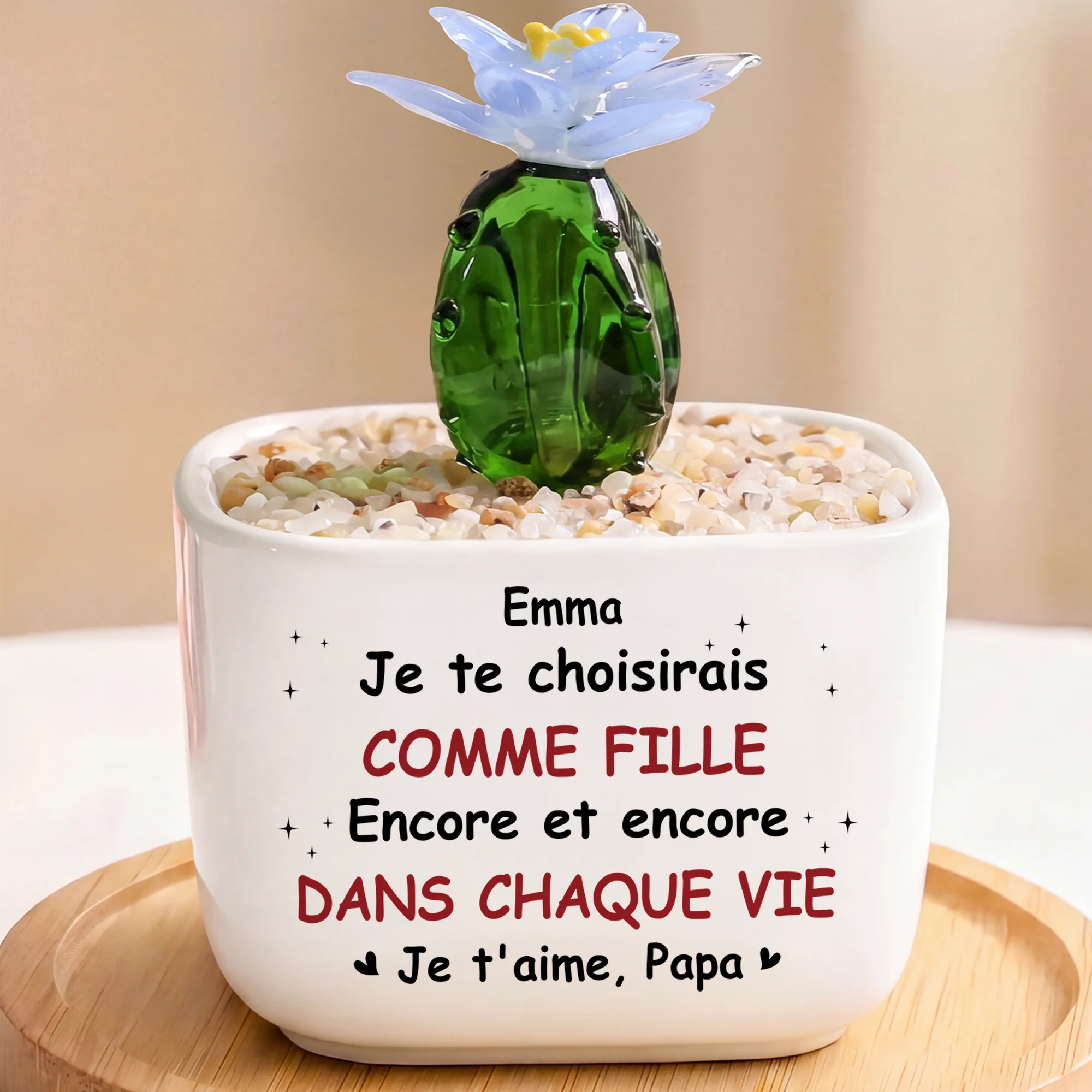 Cactus Artificiels En Verre Avec Pot - Je Te Choisirais Comme Fille Et Fils