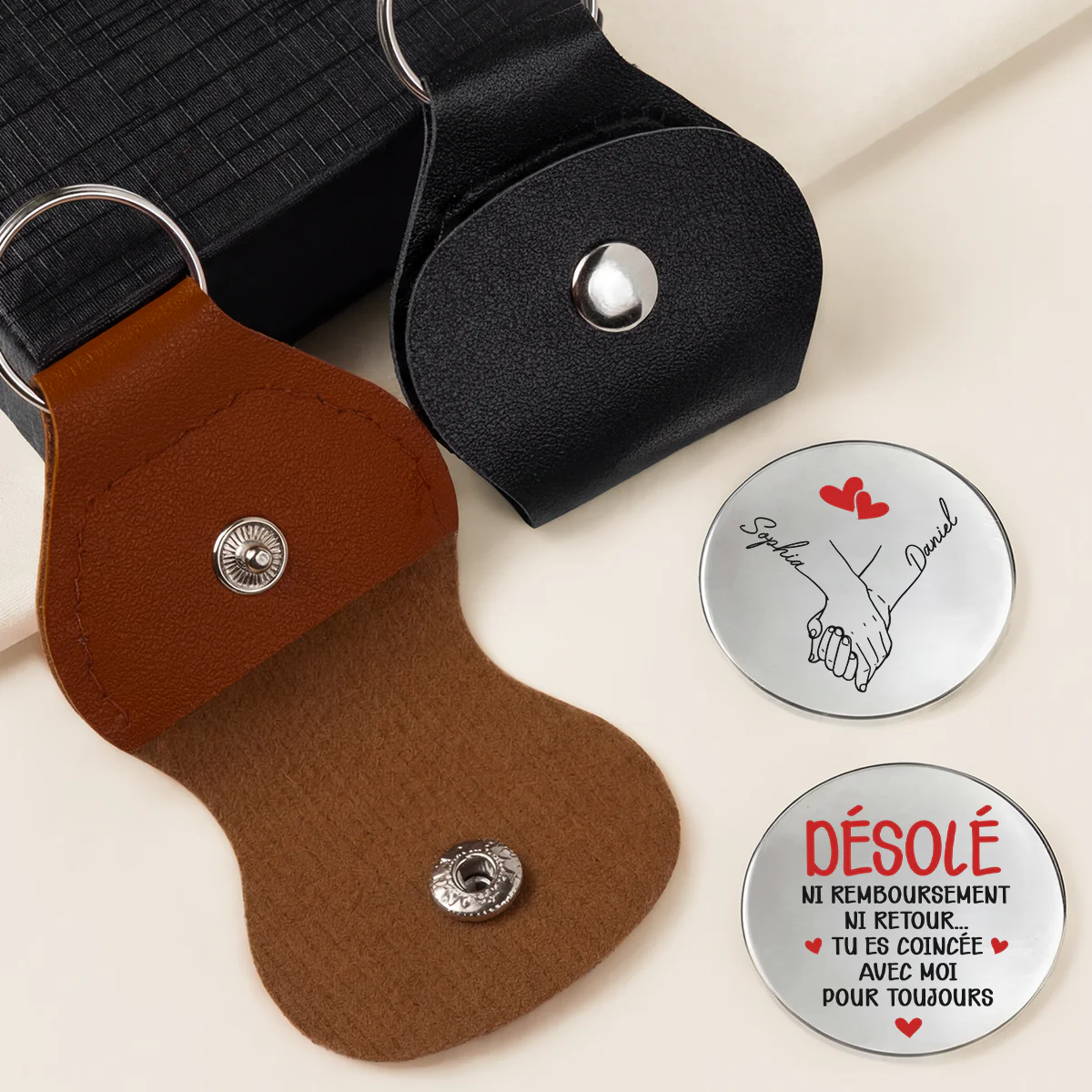 Câlin De Poche Personnalisé - Cadeau Couple Tu Es Coincé Avec Moi - Image 2