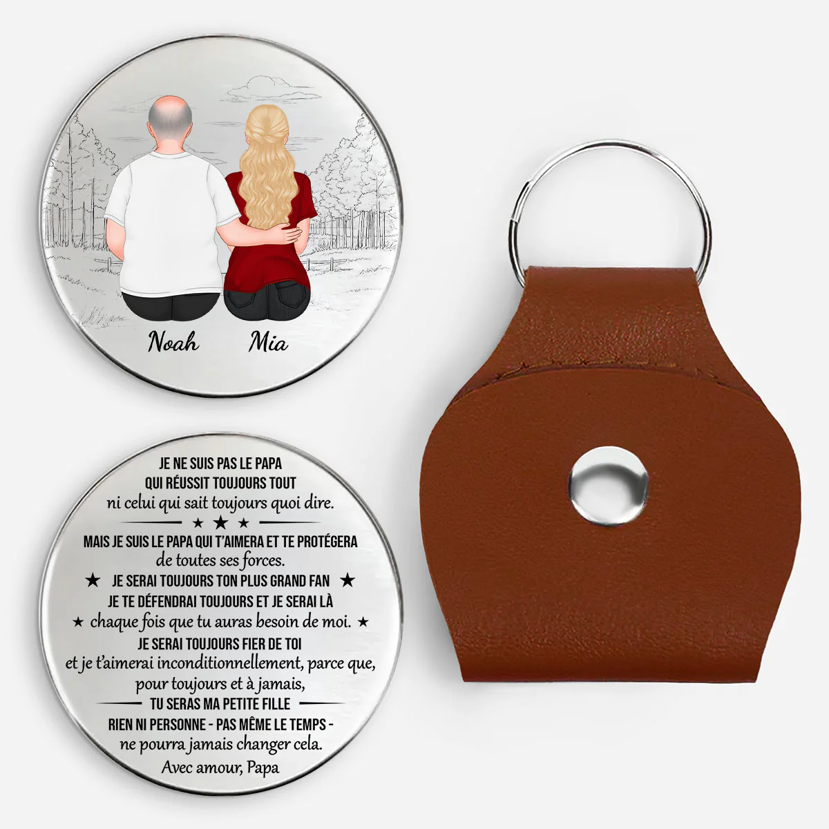 Câlin De Poche Personnalisé - Cadeau Papa Fille Et Fils Avec Amour