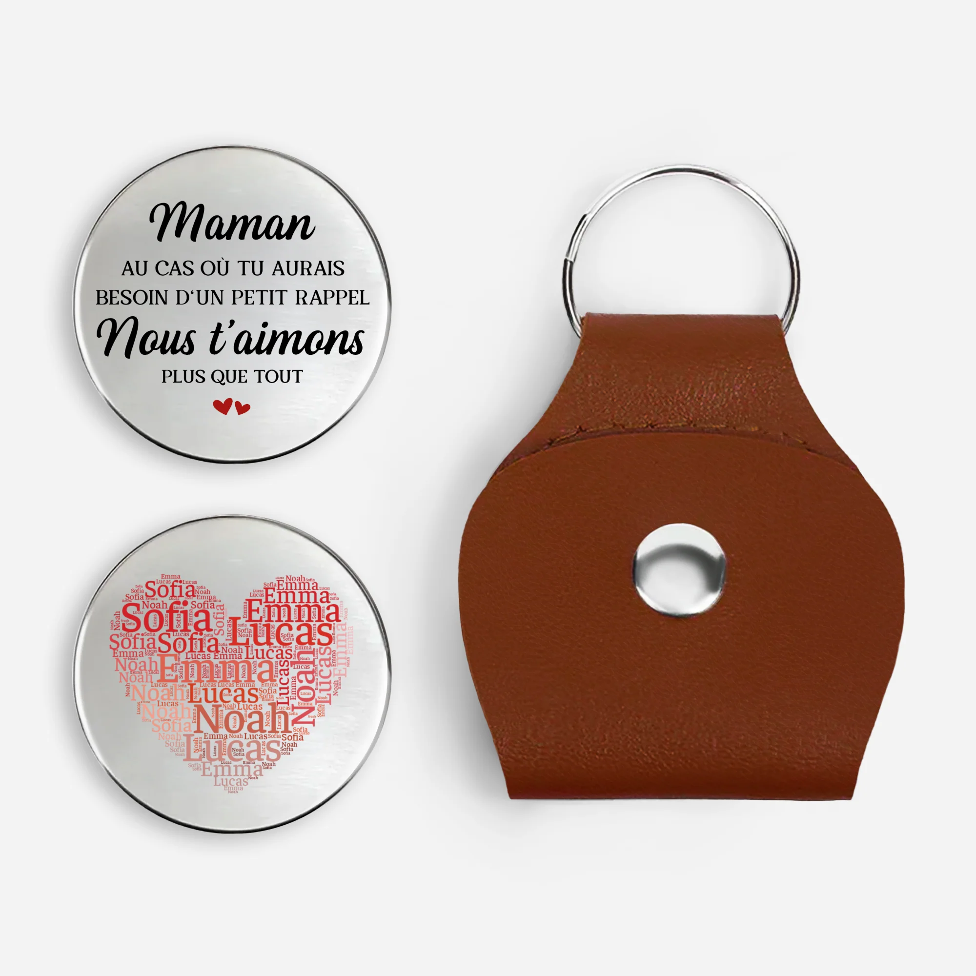 Câlin De Poche Personnalisé | Cadeau Papa Maman Prénom En Coeur