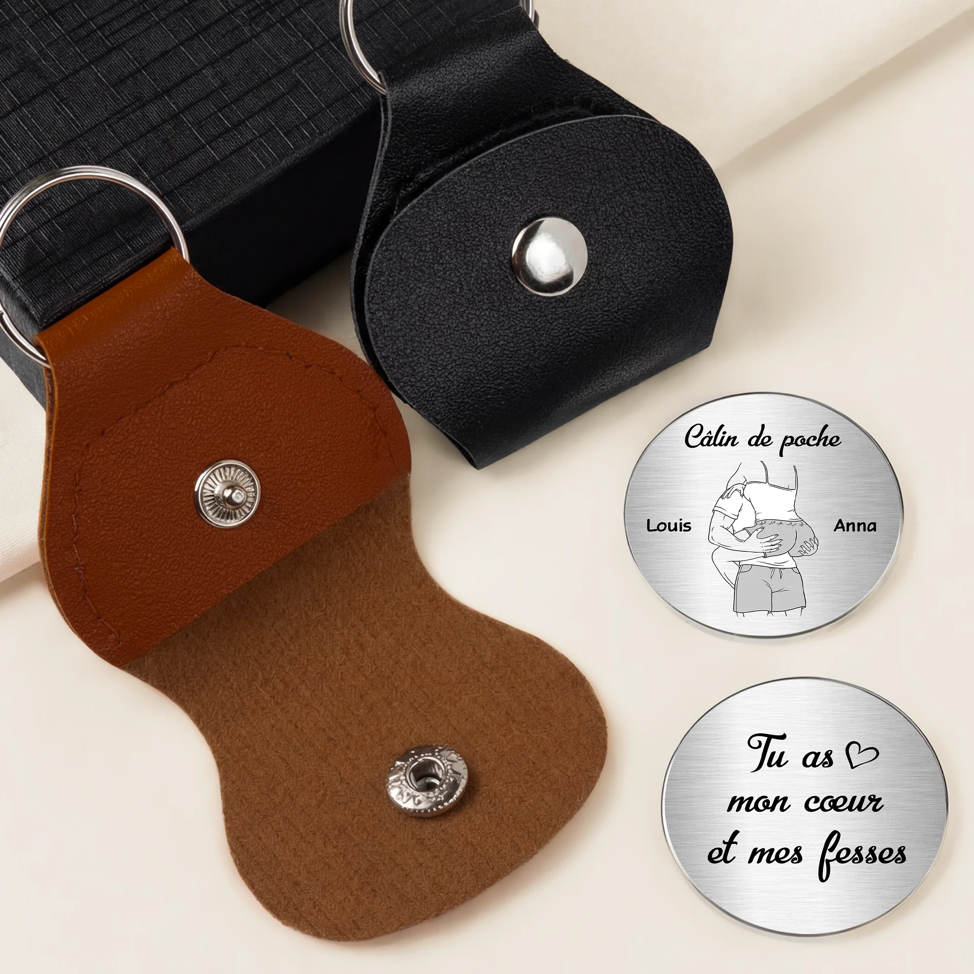 Câlin De Poche Personnalisé - Cadeau Couple Tu As Mon Cœur - Image 2