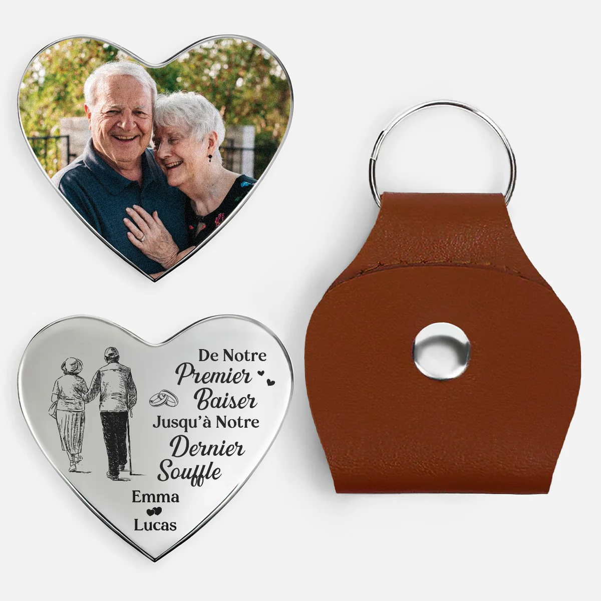 Câlin De Poche | Photo Notre Premier Baiser Pour Couple Personnalisé
