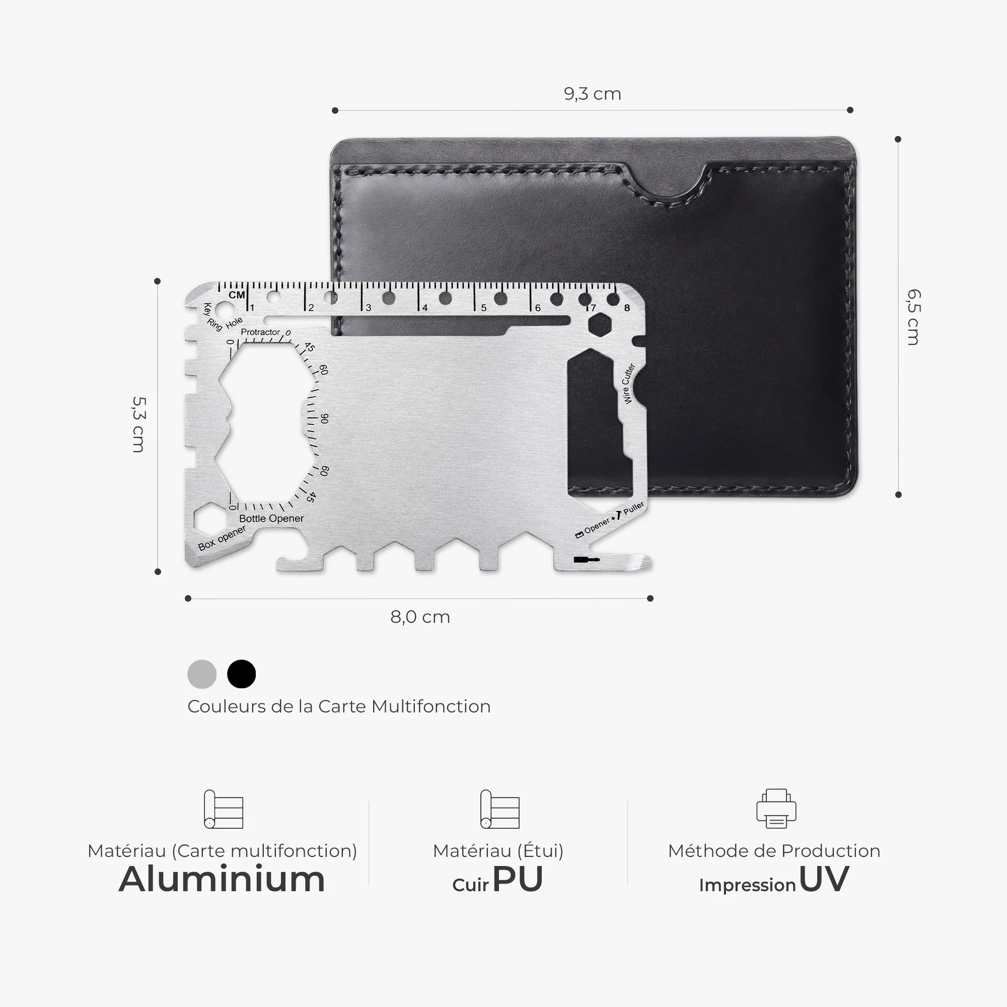 Carte De Survie Multifonction Personnalisée Avec Étui En Cuir - On T'aime Papa Papy - Image 2