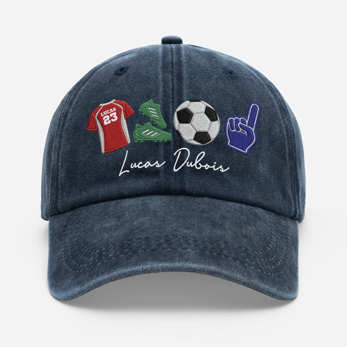 Casquette Délavée Personnalisée - Cadeau Fan De Football Homme Femme Avec Prénom