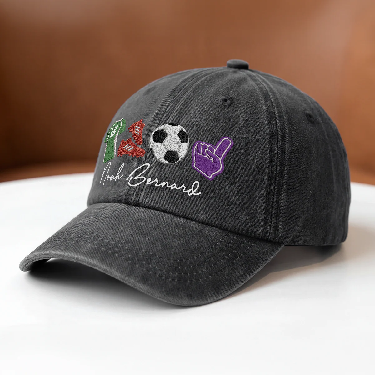 Casquette Délavée Personnalisée - Cadeau Fan De Football Homme Femme Avec Prénom - Image 2