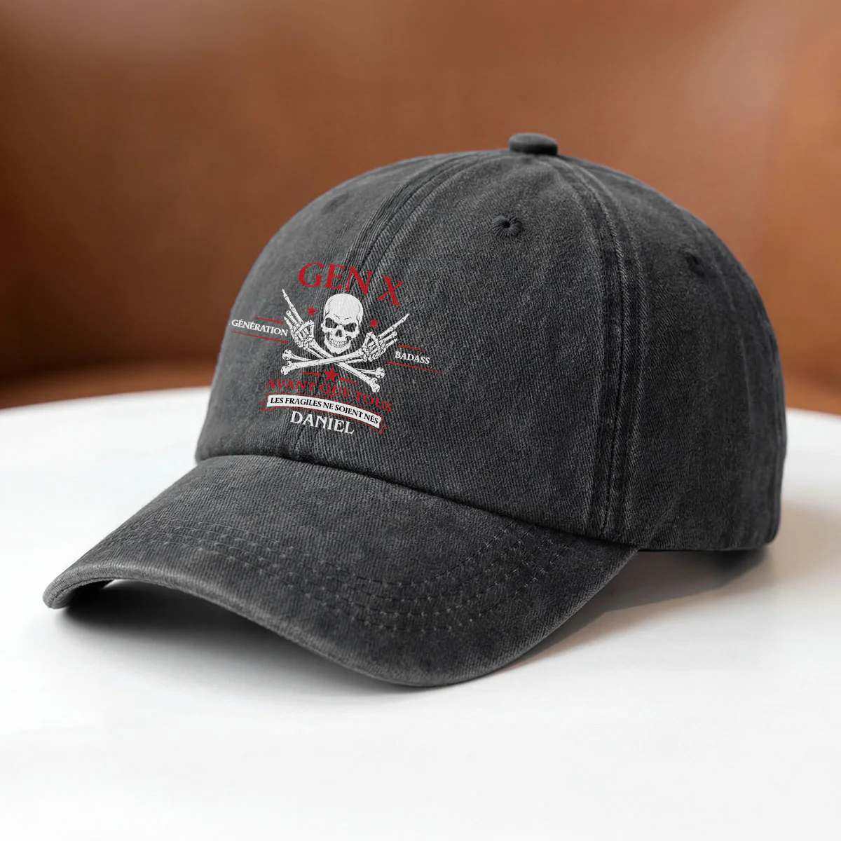Casquette Délavée Personnalisée - Papa Papy Génération X - Image 2