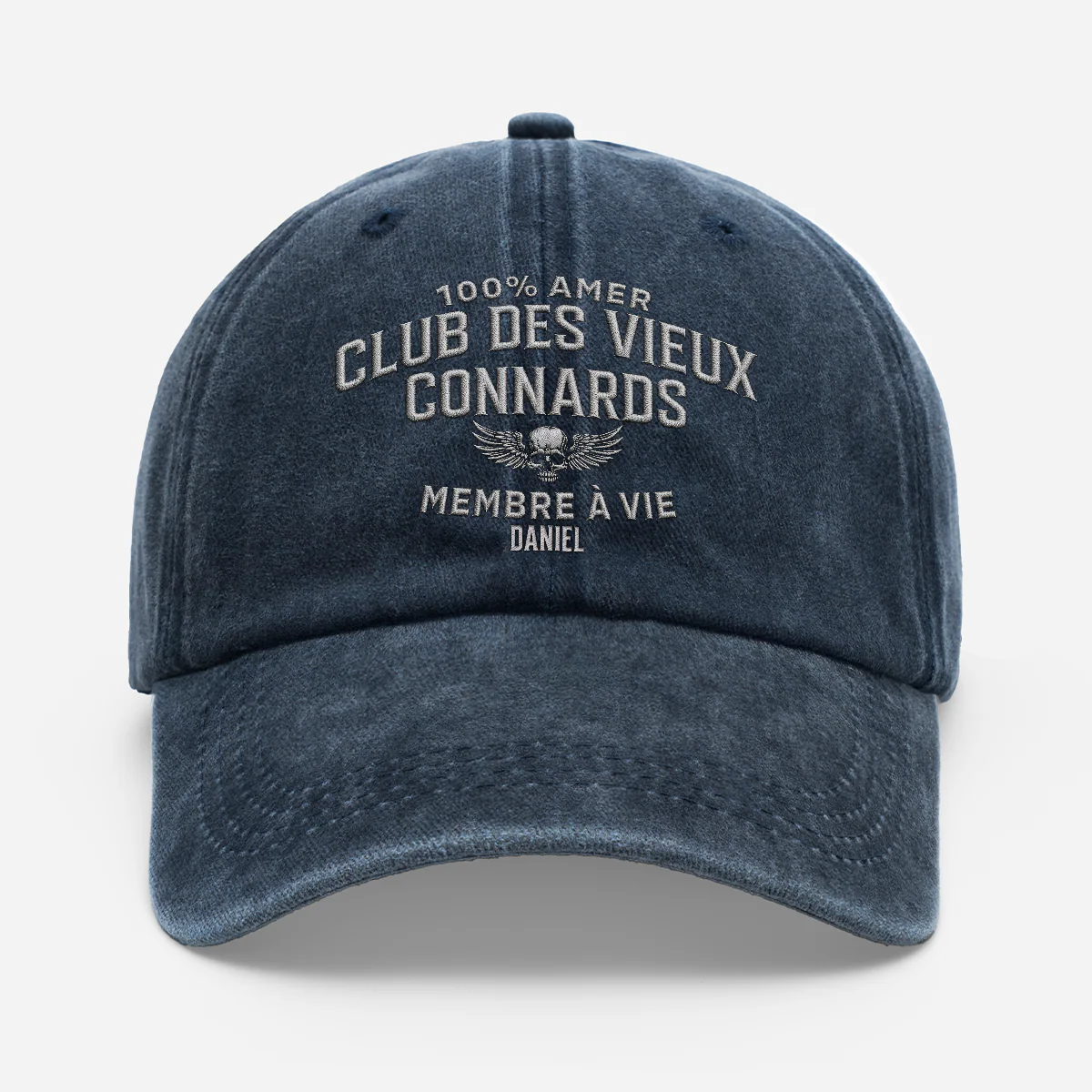 Casquette Homme Personnalisée Délavée Drôle - Vieux Connards Cadeau Papa Papy