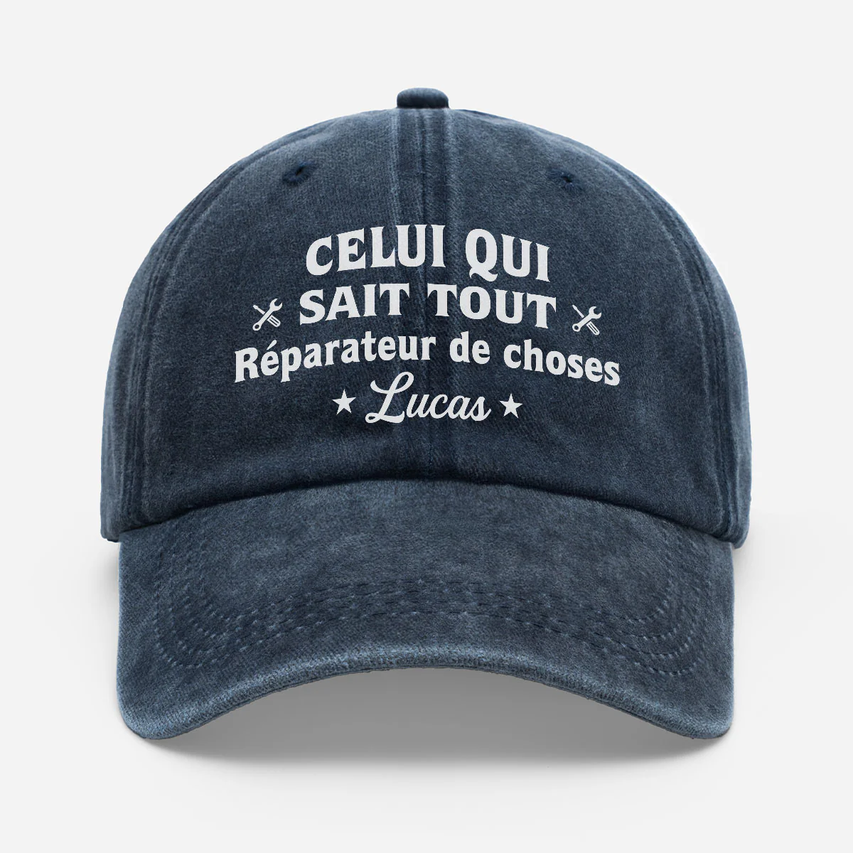 Casquette Homme Personnalisée Délavée - Papa Papy Réparateur De Trucs