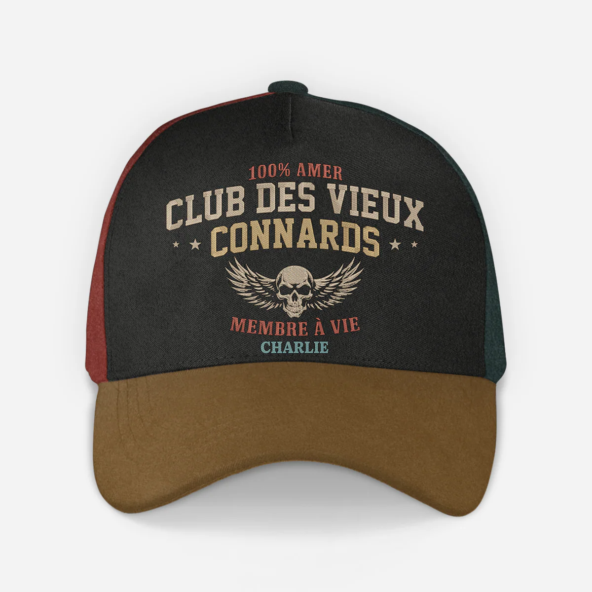 Casquette Personnalisée Homme - 100% Amer Club Des Vieux Connards