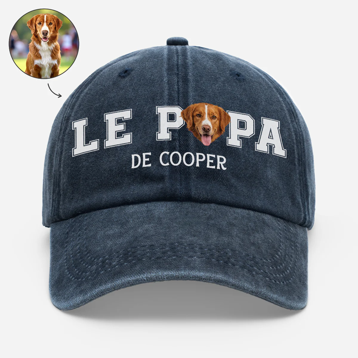 Casquette Personnalisée Photo Pour Maman/Papa/Mamie/Papy - Cadeau Chien Chat