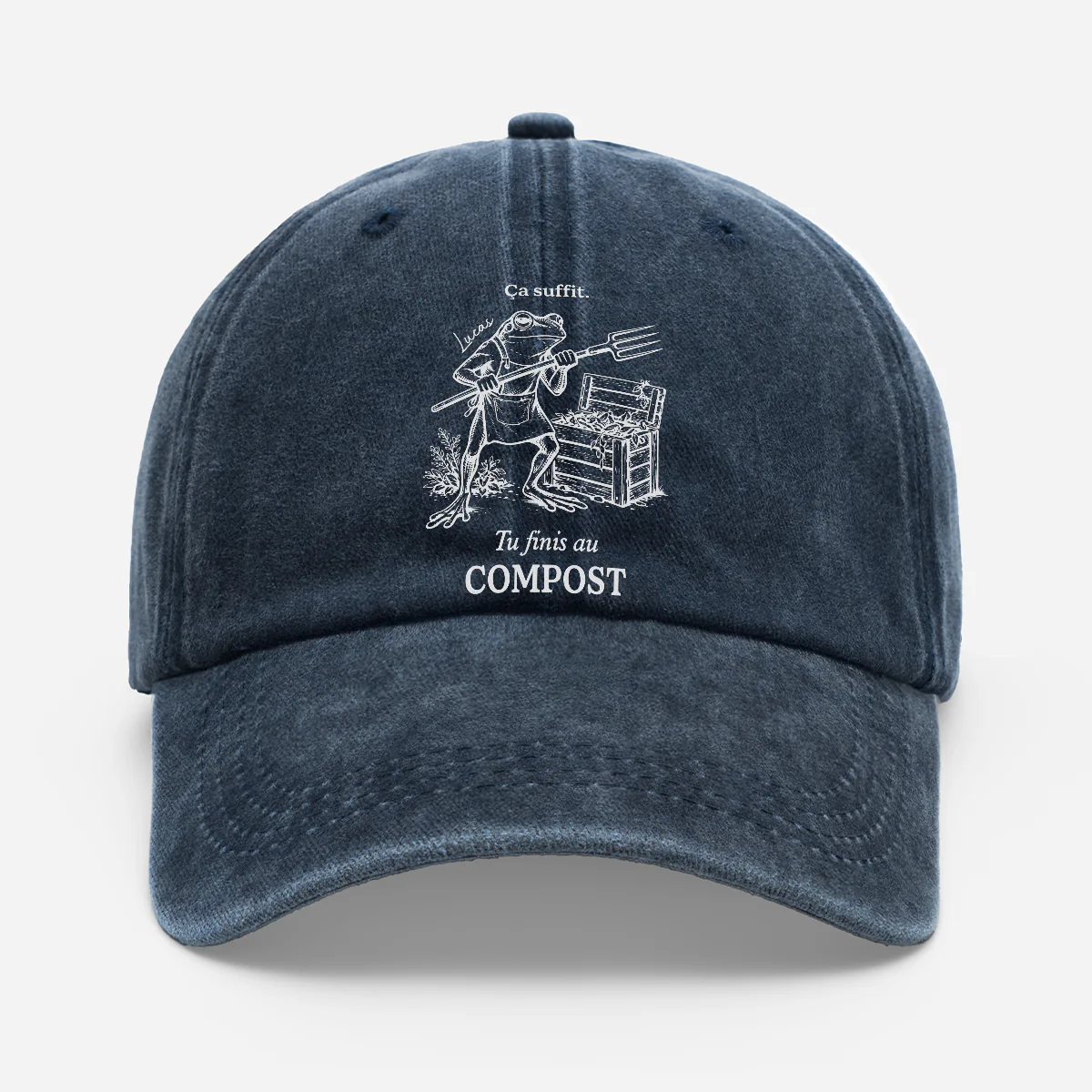 Casquette Personnalisée Prénom Délavée Humour Jardin - Tu Finis Au Compost