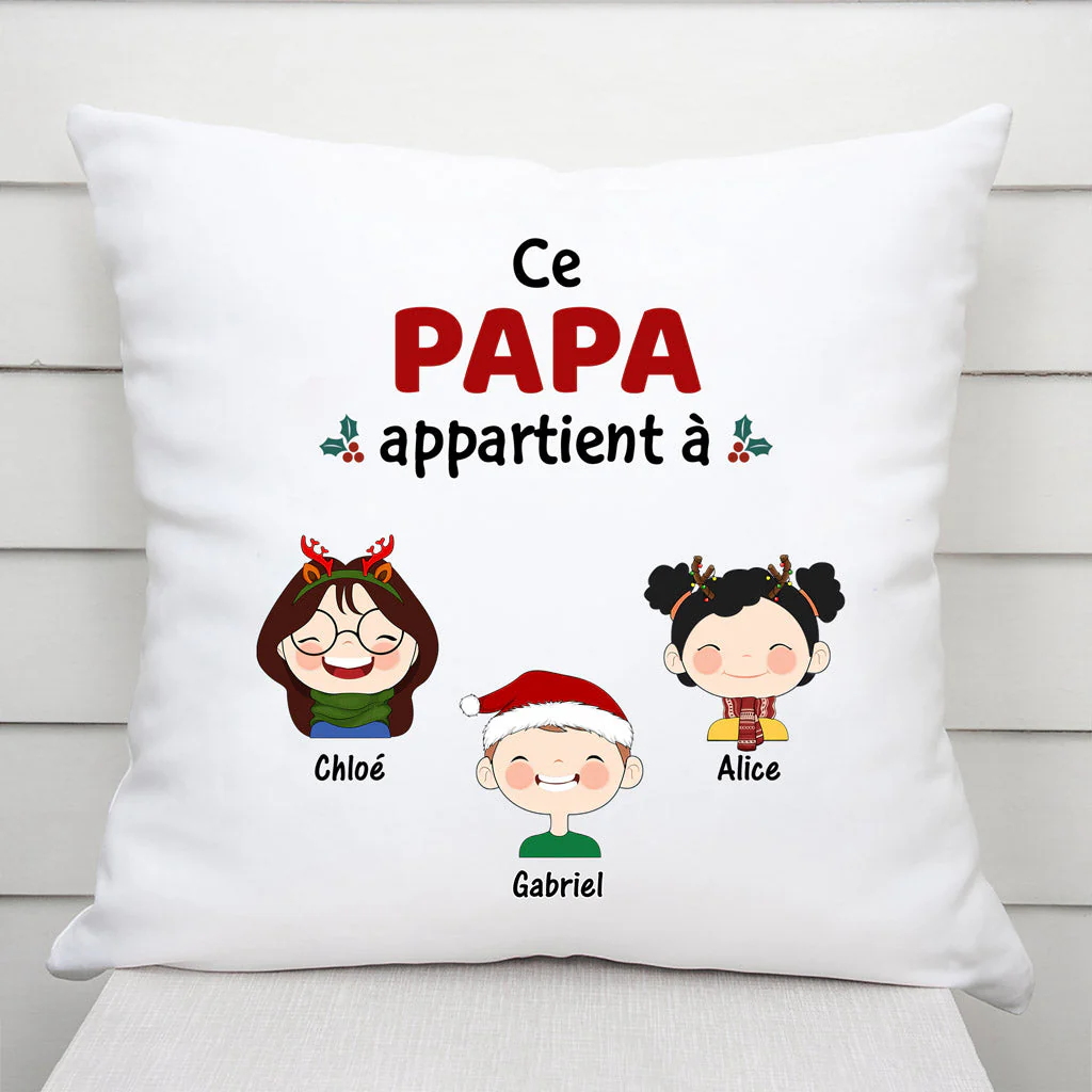 Coussins personnalisés Noël – Ce Papi Appartient à - Image 2