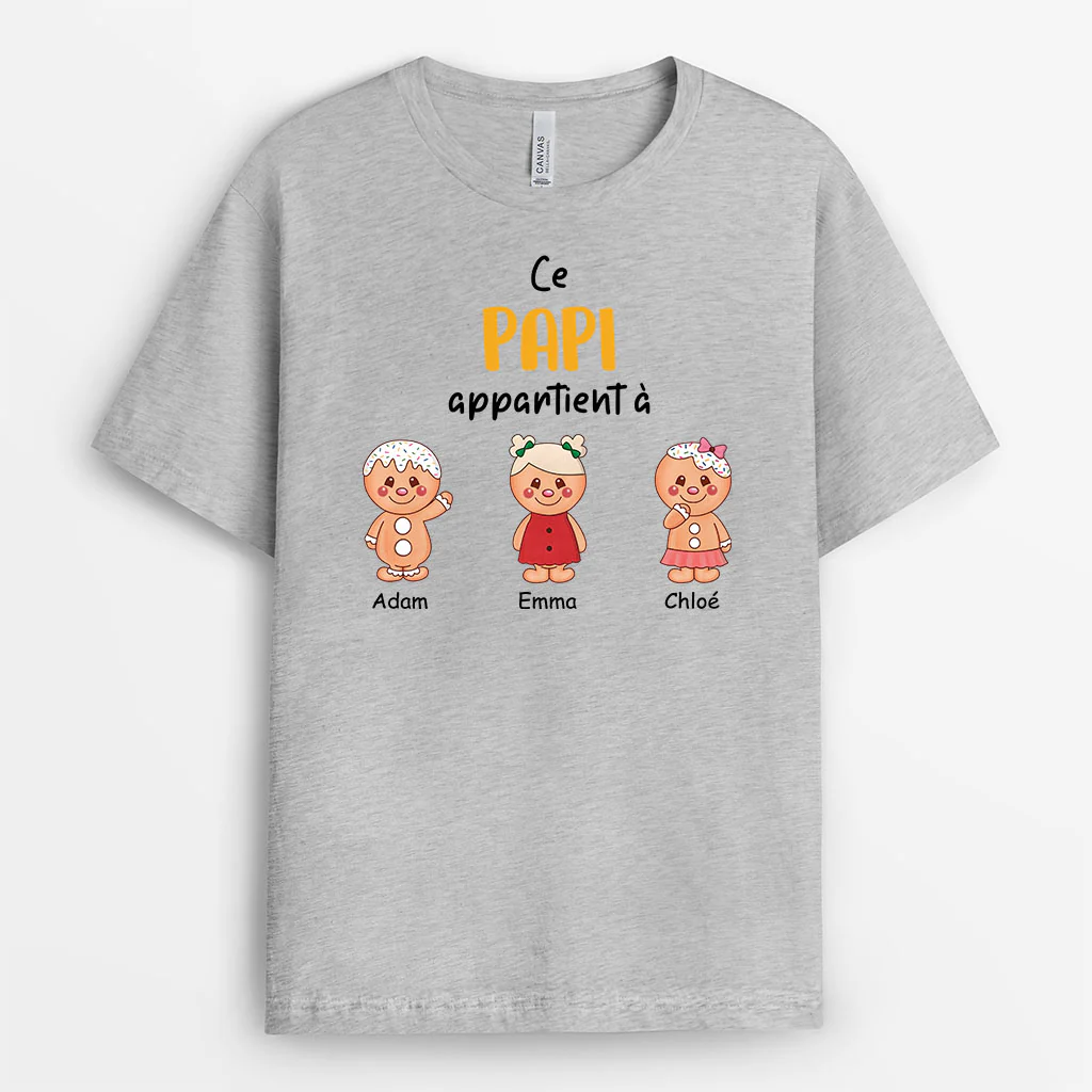 Tee Shirt Personnalisé Papy - Ce Papy Appartient À - Version Biscuits