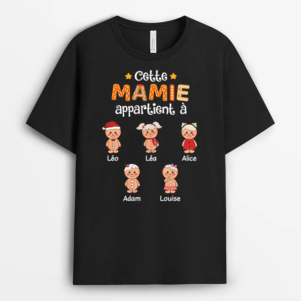 T shirt Personnalisé Papi - Ce Papy Appartient À - Version De Biscuit Au Gingembre Adorable - Image 2