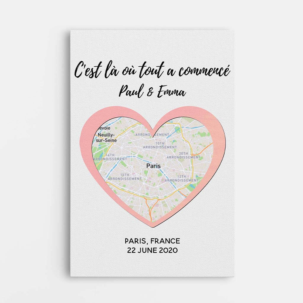 C'est Là Où Tout A Commencé - Tableau Pour Couple Personnalisé