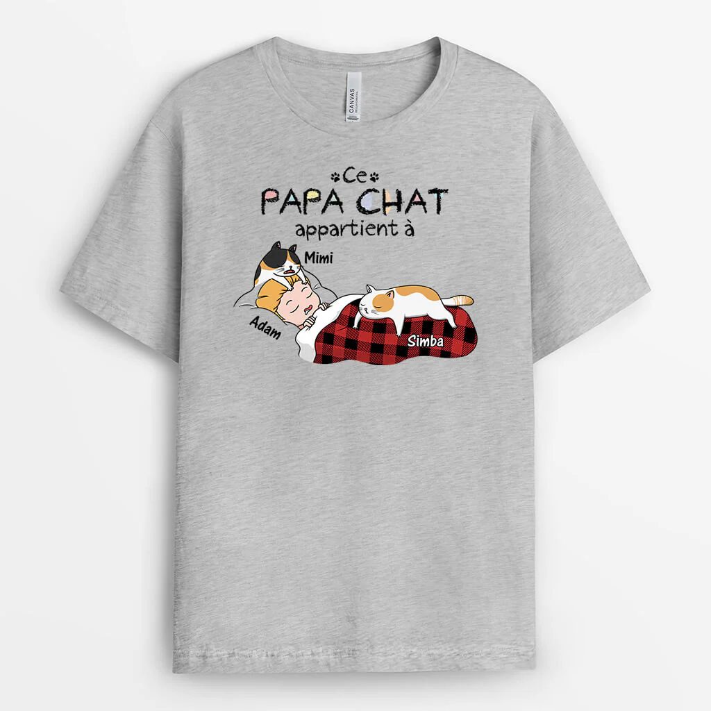 T-shirt Personnalisé - Cette Maman Chat Appartient À Chats Dormant - Image 2