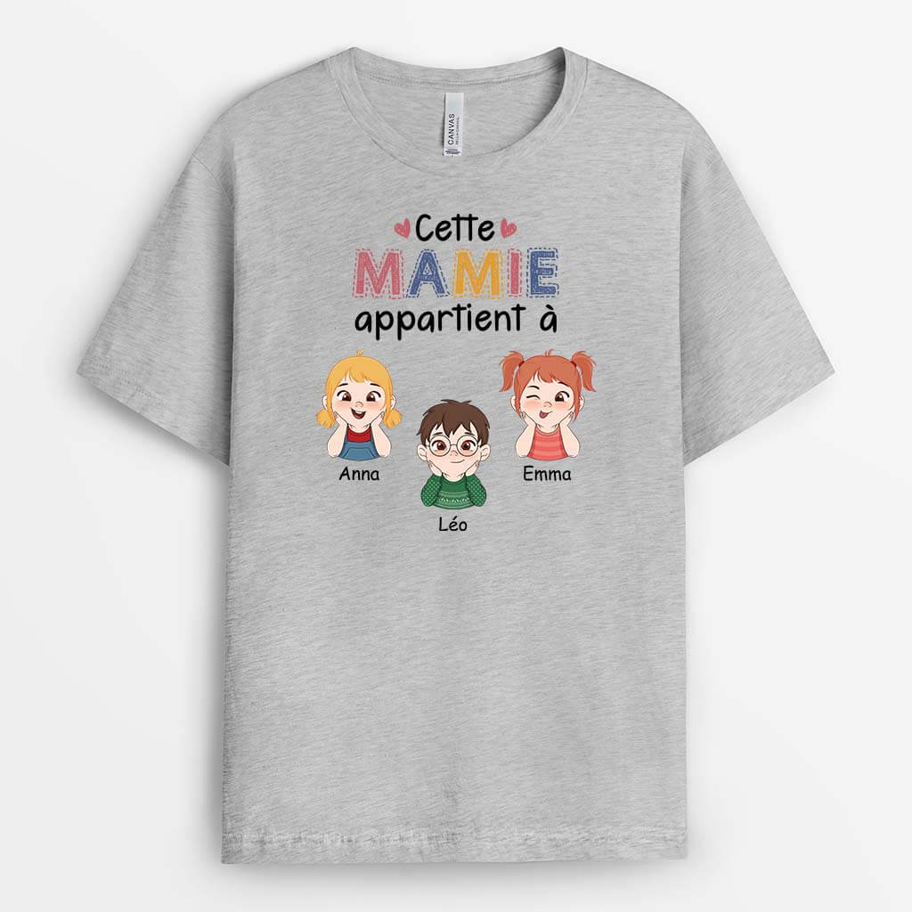 Cette Mamie Appartient Aux Petits-Enfants Mignons Version Colorée - T Shirt Personnalisé Pour Mamie