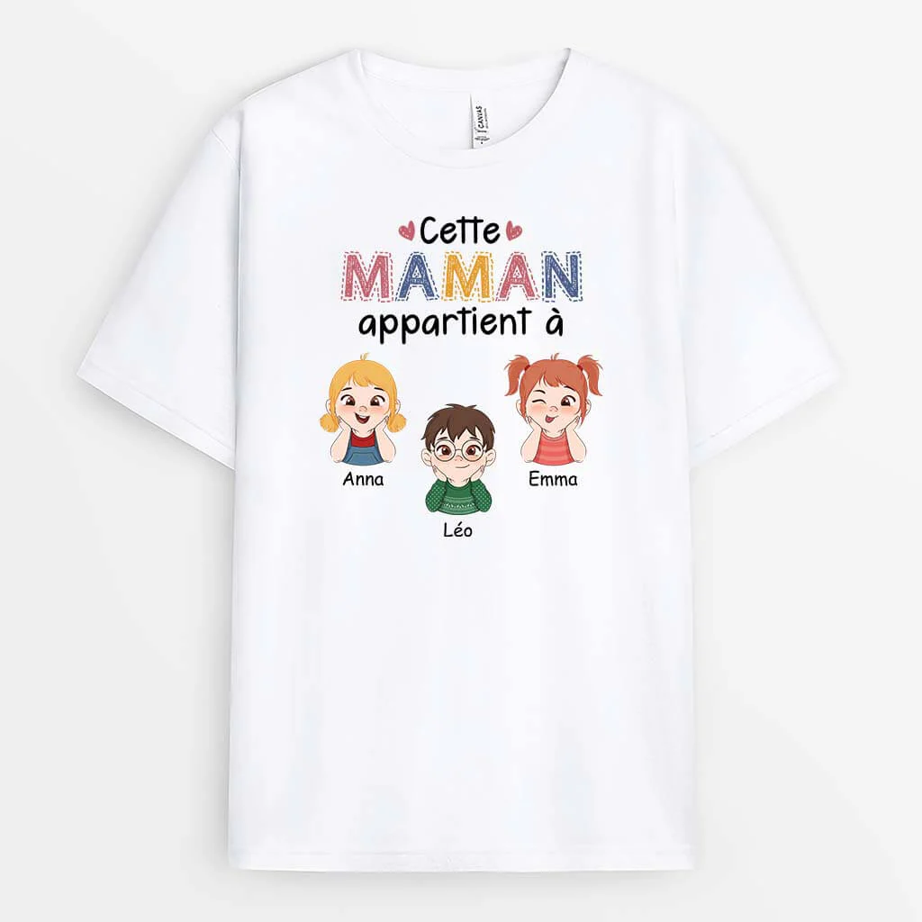 Cette Mamie Appartient Aux Petits-Enfants Mignons Version Colorée - T Shirt Personnalisé Pour Mamie - Image 2