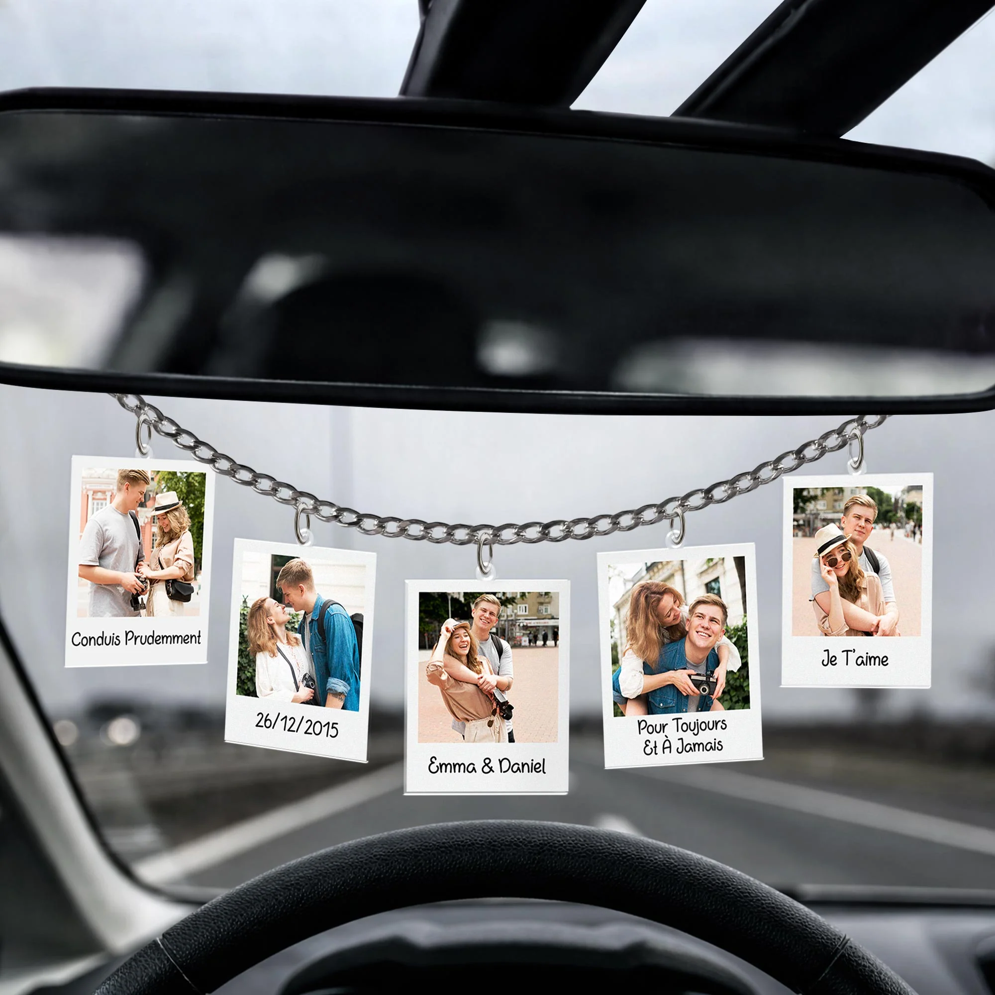 Charmes De Voiture Personnalisées Avec Photo Couple - Je T’aime Encore Plus