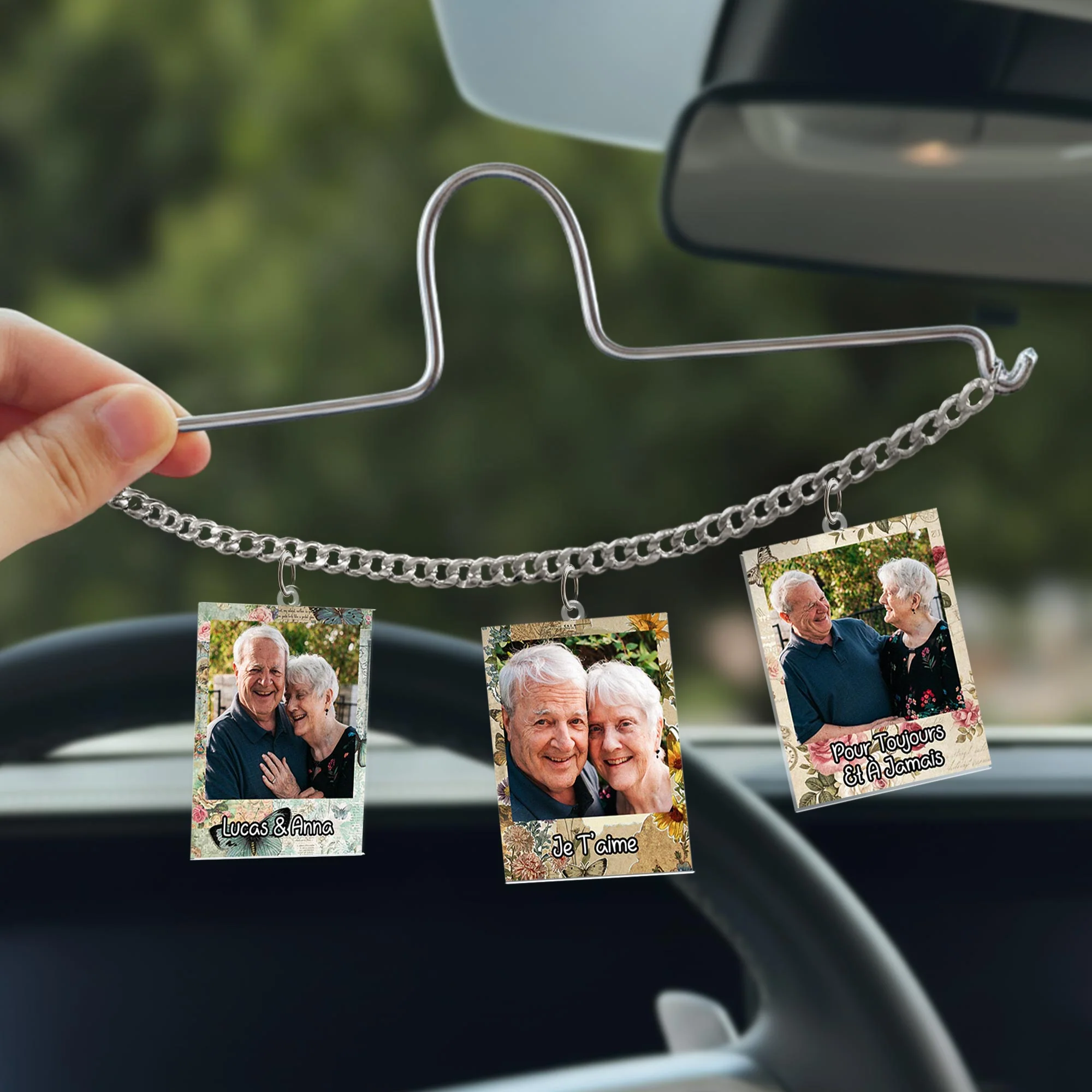 Charmes De Voiture Personnalisées Avec Photo Couple - Je T’aime Encore Plus - Image 2